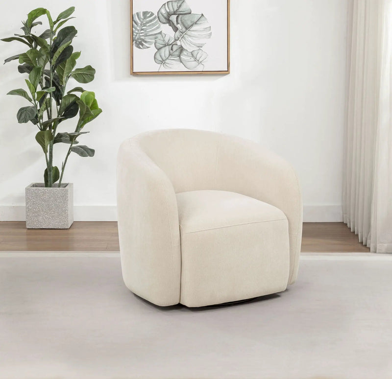 Gerley Chenille Upholstered Swivel Accent Chair Beige by Unique Piece Furniture