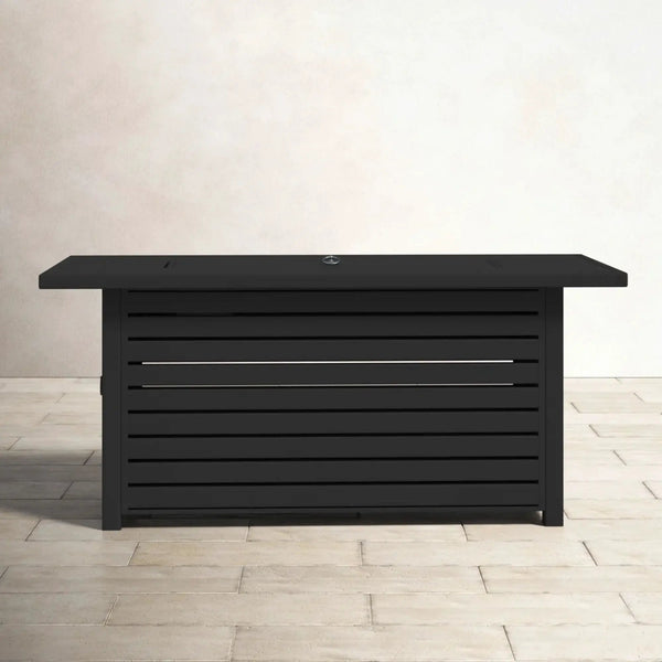 Casselton - Propane / Gas Outdoor Fire Pit Table With Lid - Black