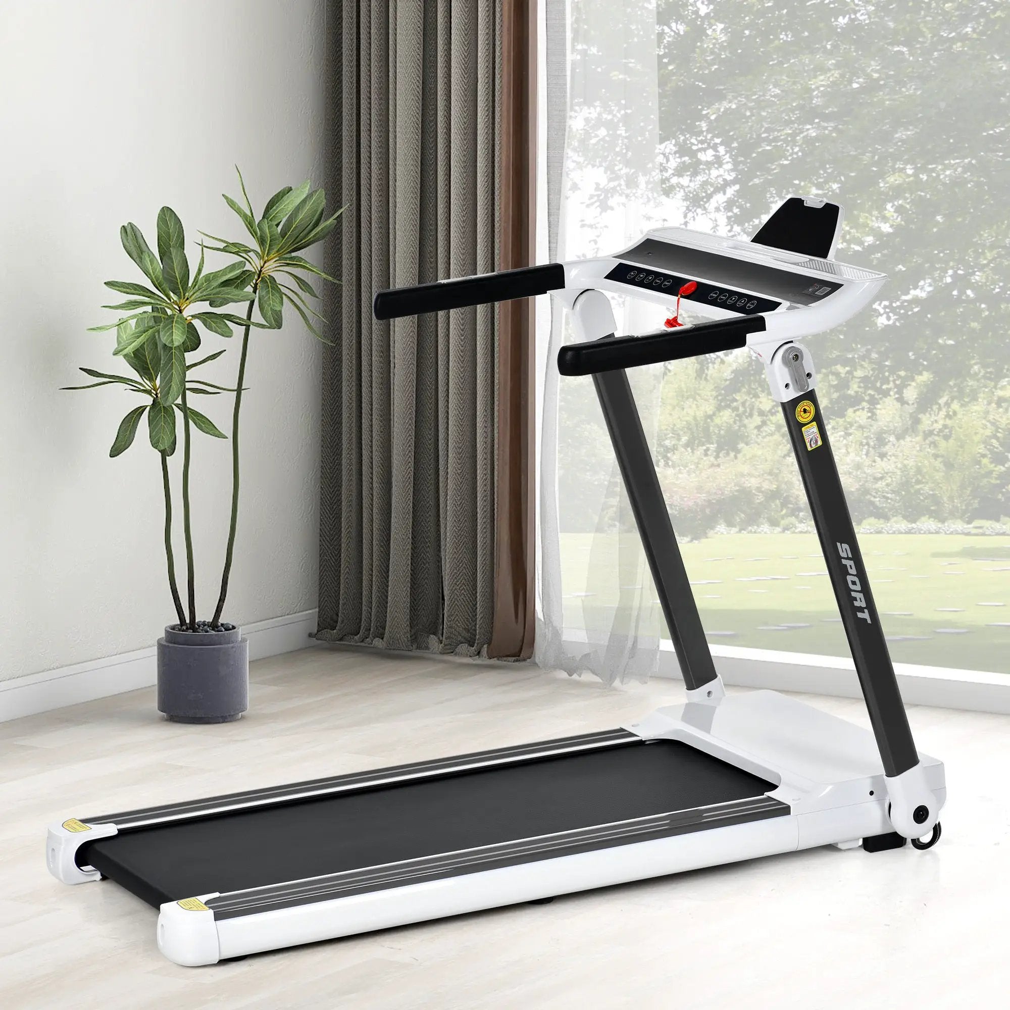 Rovix Portable Compact Home Cardio Fitness Treadmill With 3.5HP Electric Motor & Bluetooth Speakers (SAK32416) by SAKSBY WHOLESALE