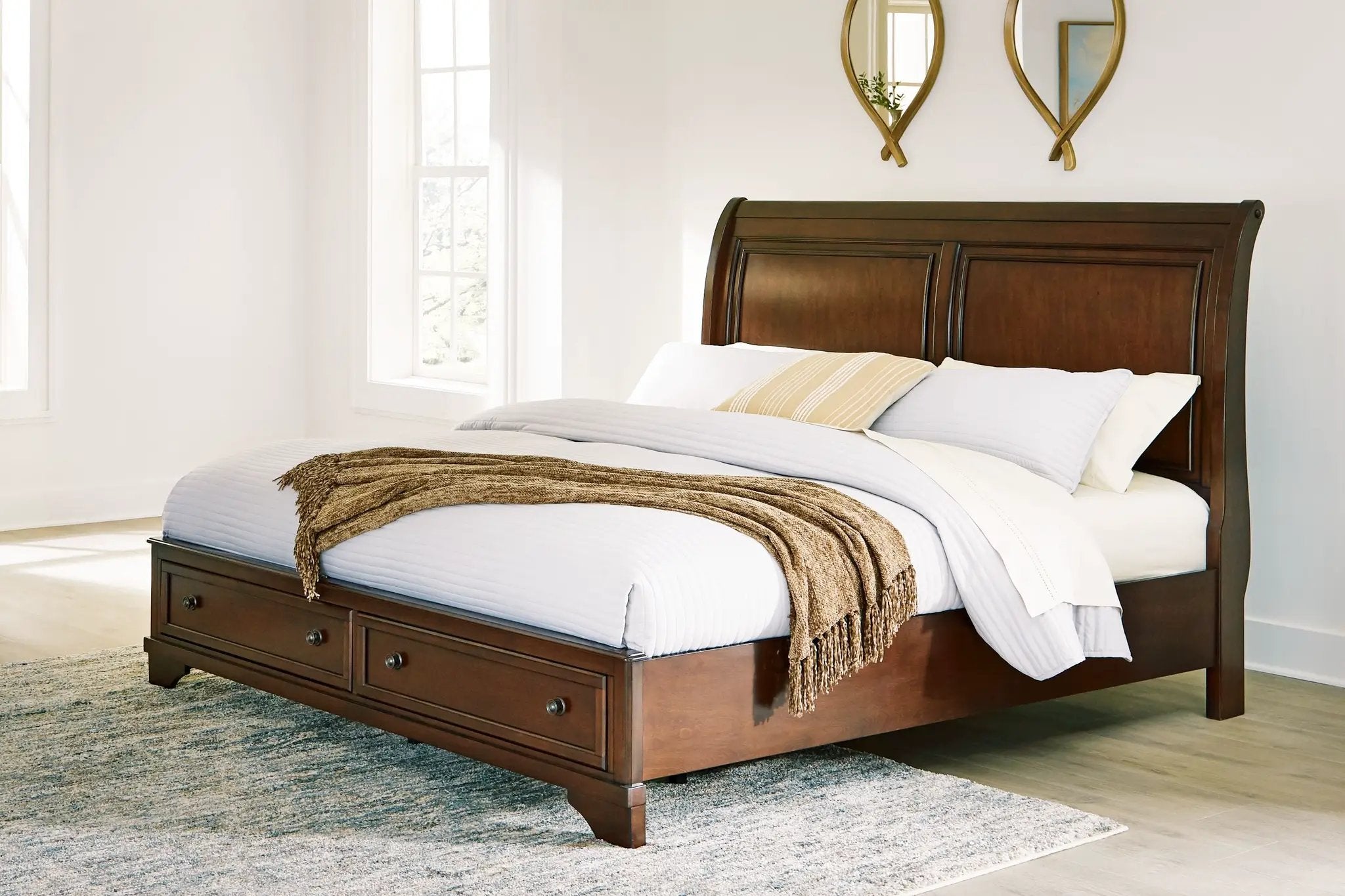 Trellington - King Sleigh Storage Bed - Brown by Unique Piece Furniture