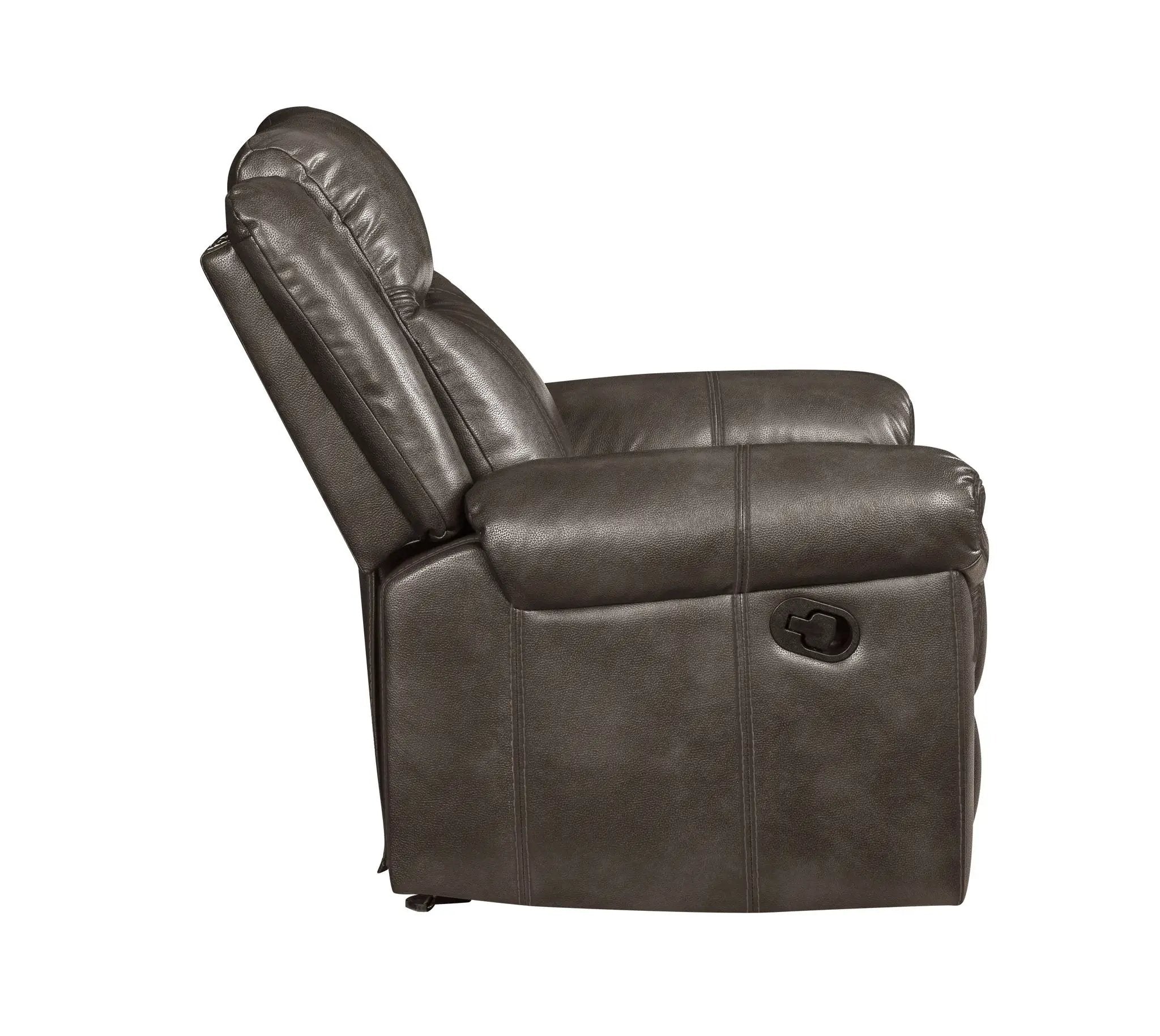 Lydia - Leather Aire Motion Loveseat With USB Console - Brown by HouseOfZazla