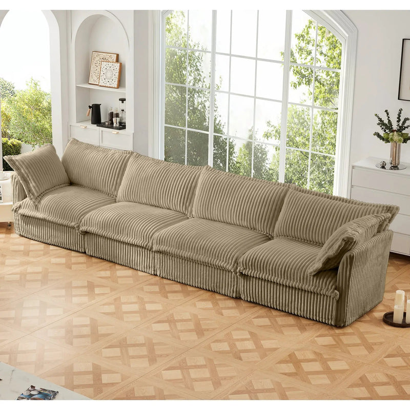 Slipcovered Long Sofa - 4 Seater Couch by HouseOfZazla