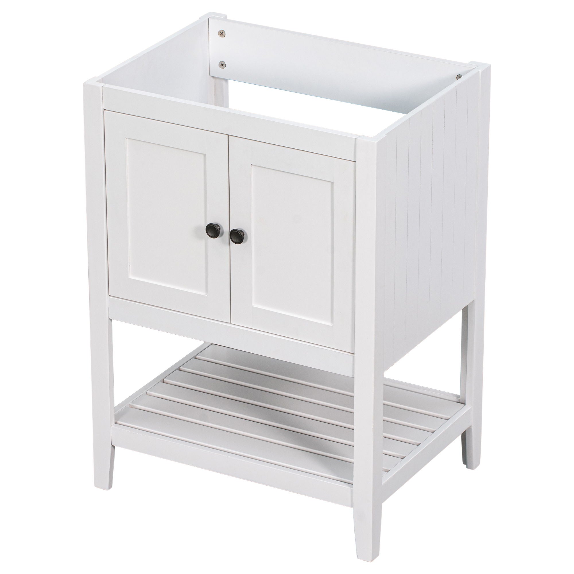 Bathroom Vanity Base Only, Soild Wood Frame, Bathroom Storage Cabinet With Doors And Open Shelf by HouseOfZazla