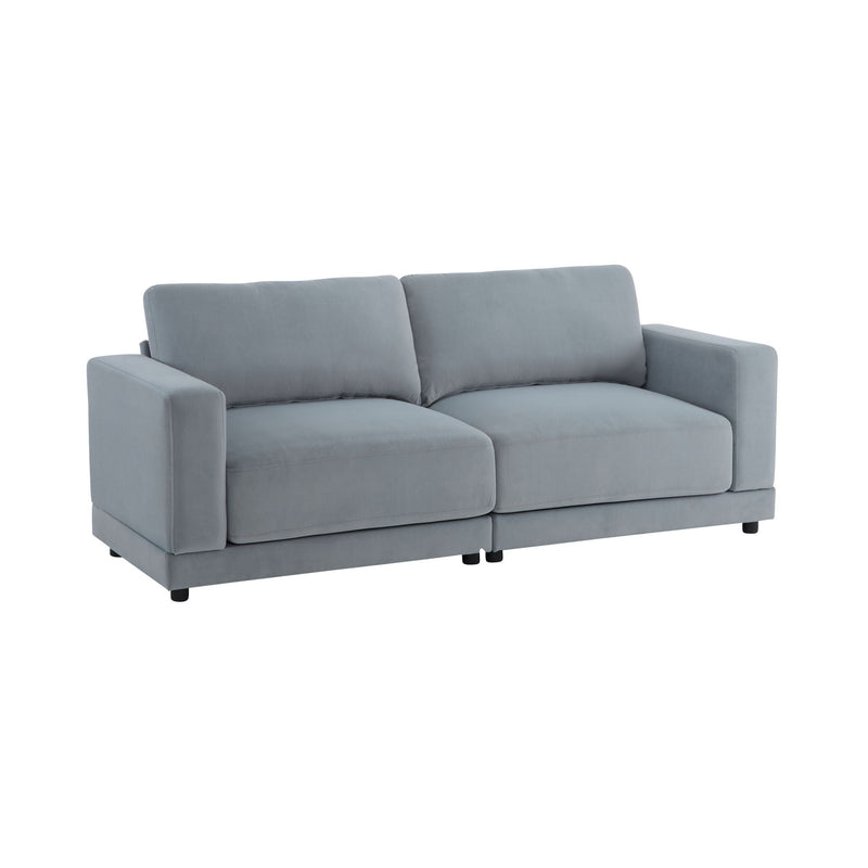 Modern Square Arm Sofa With Soft Fabric Upholstery, Deep Cushions by HouseOfZazla