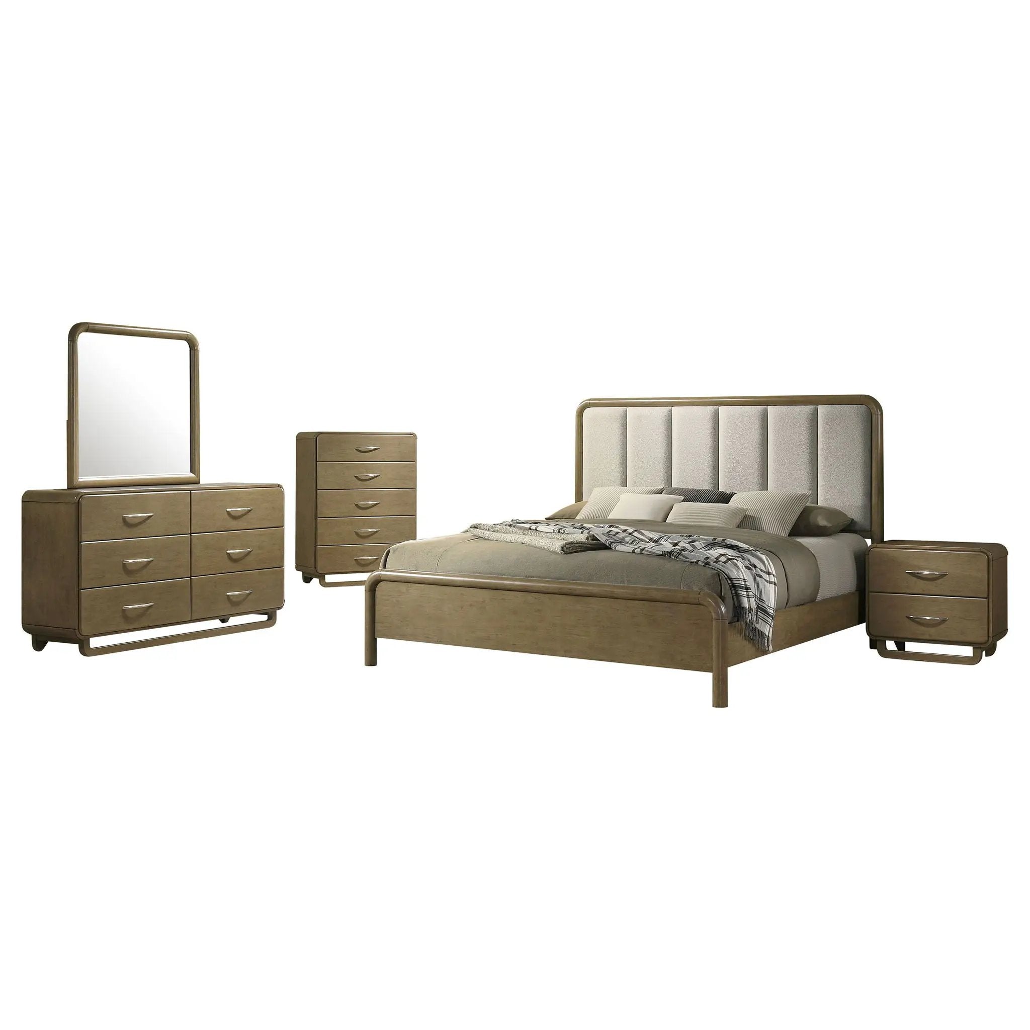 Amsbury 5-piece Eastern King Bedroom Set Nutmeg by Unique Piece Furniture