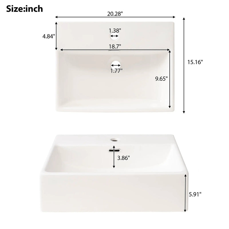 Bathroom Vanity With Ceramic Sink And Ample Storage, Ideal For Small Bathrooms by HouseOfZazla