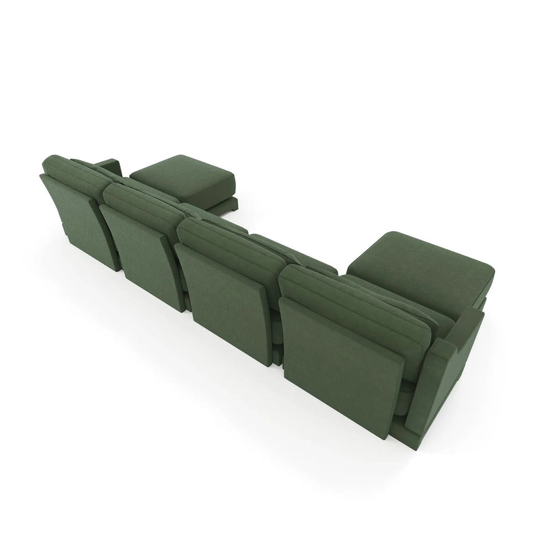 Stylish Sofa With Ottoman And Lumbar Pillows, Ergonomic Design by HouseOfZazla