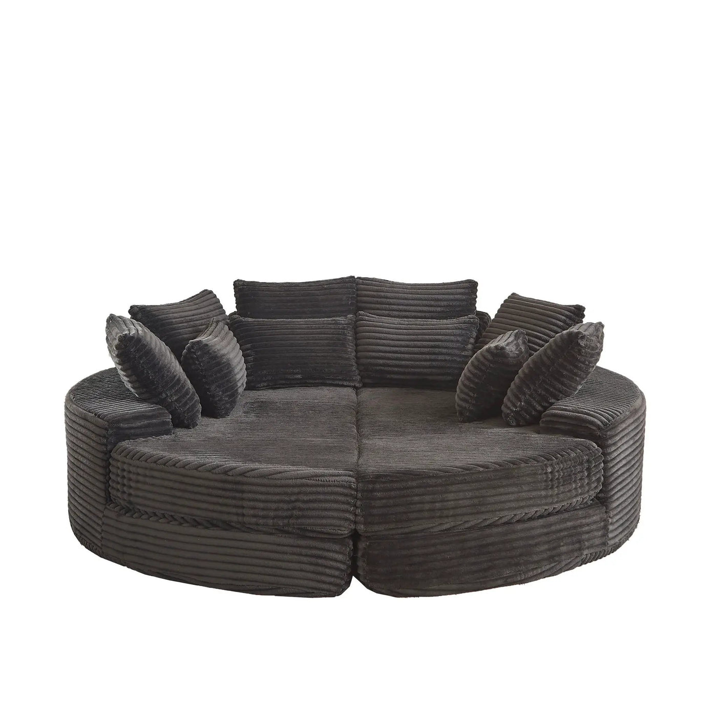 Round Oversized Sofa Bed With 5 Throw Pillows by HouseOfZazla