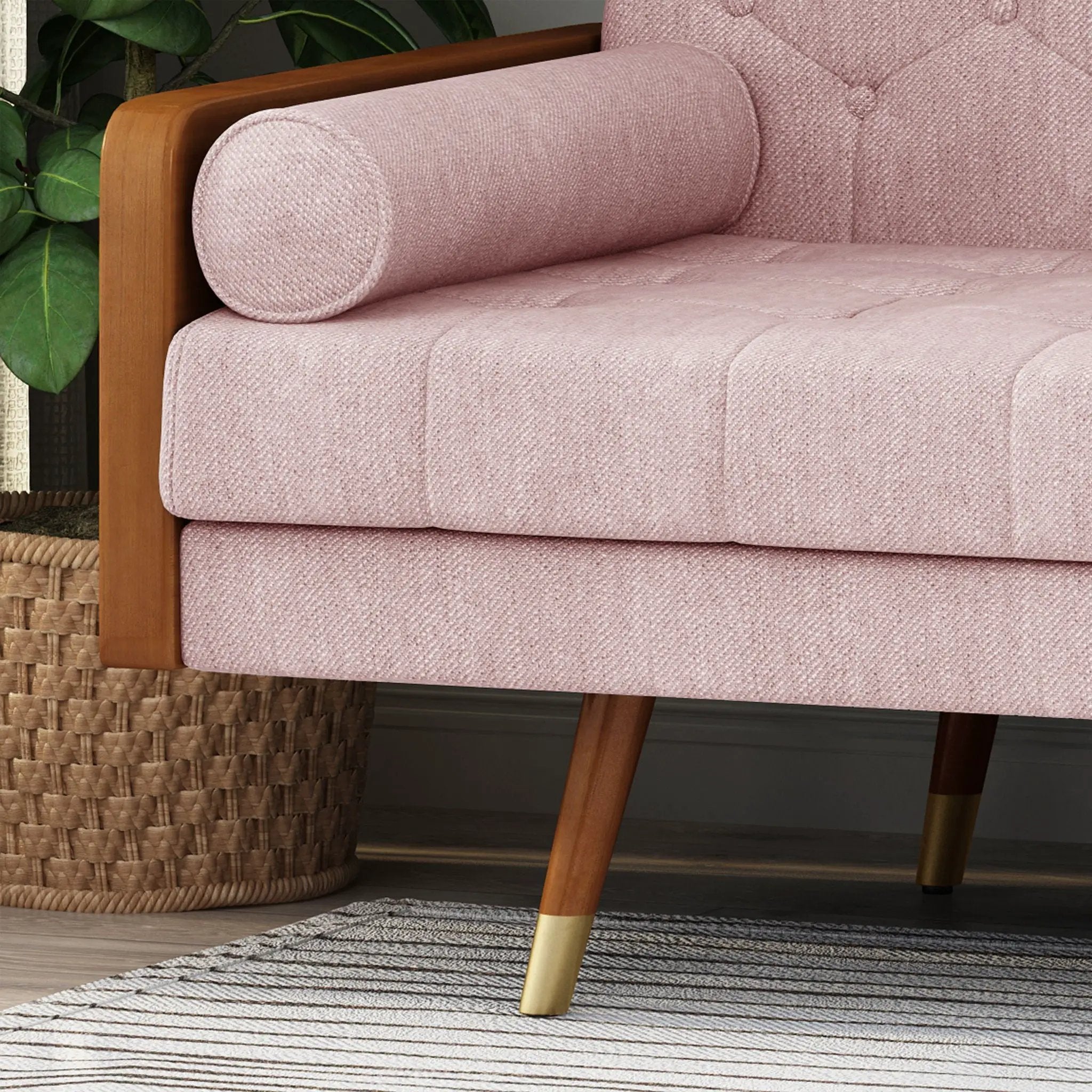 Aidan Mid Century Modern Tufted Fabric Sofa by HouseOfZazla