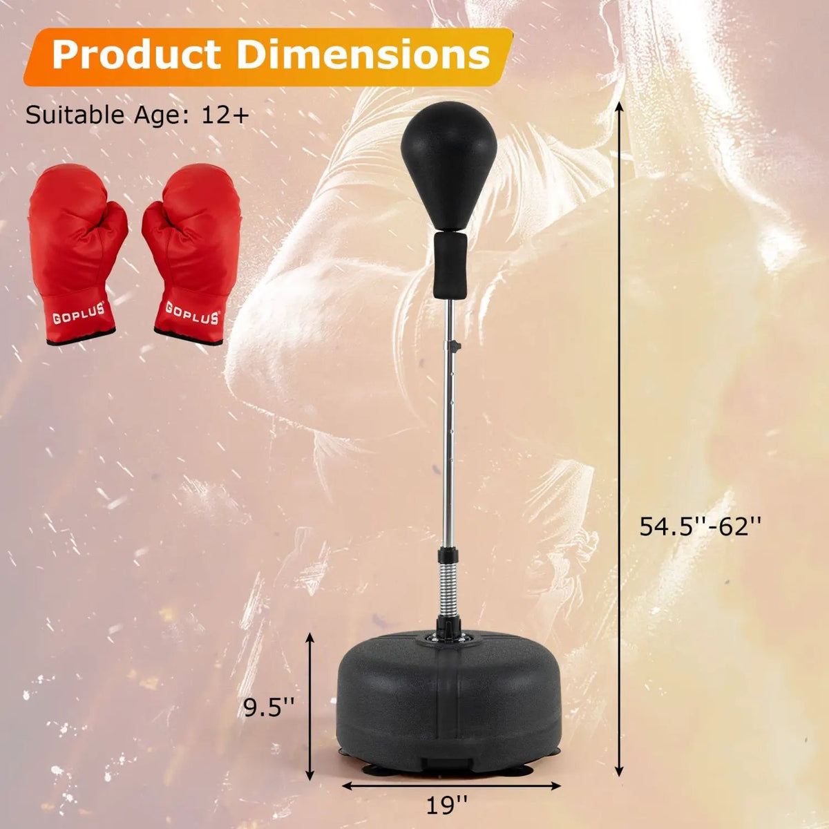 Height Adjustable Punching Bag with Stand for Teens & Adults, photo 13 of 16