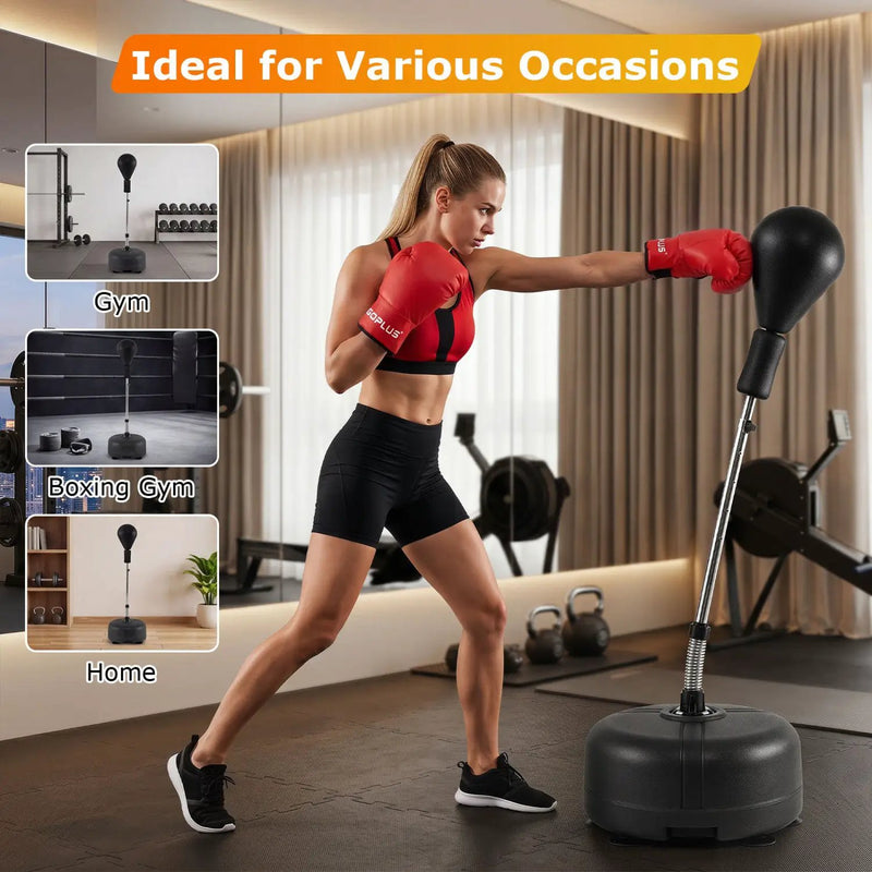 Height Adjustable Punching Bag with Stand for Teens & Adults by DirectDeals