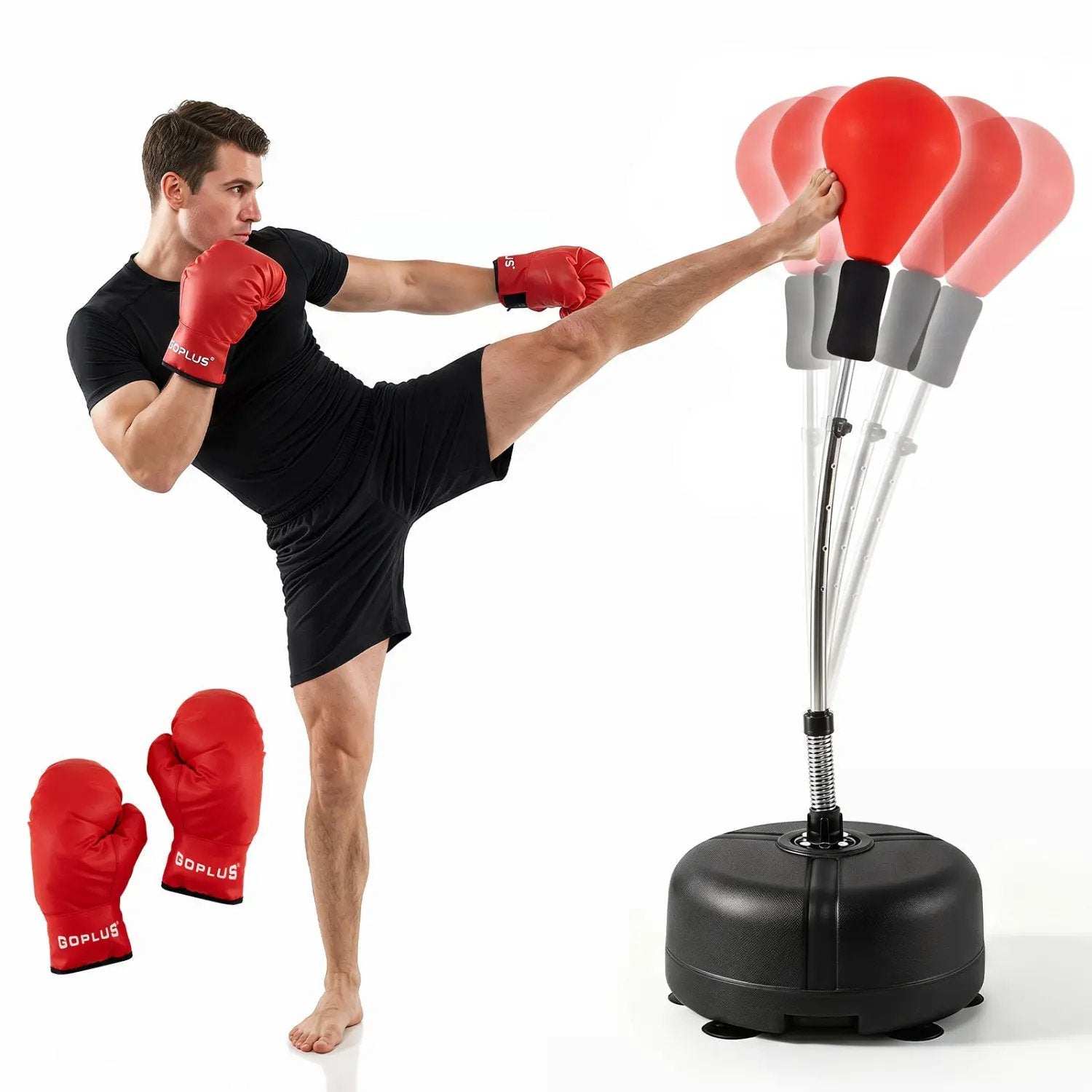 Height Adjustable Punching Bag with Stand for Teens & Adults by DirectDeals