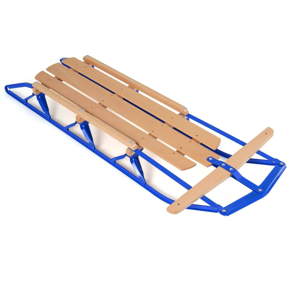 54 Inch Wood Snow Sled with Metal Runners and Steering Bar, photo 5 of 16