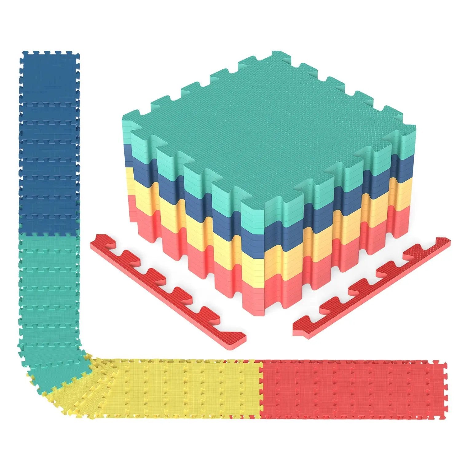EVA Foam Floor Tiles 54-Pack with Borders and Non-Slip Surface by DirectDeals