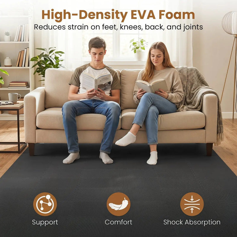 EVA Foam Floor Tiles 54-Pack with Borders and Non-Slip Surface by DirectDeals