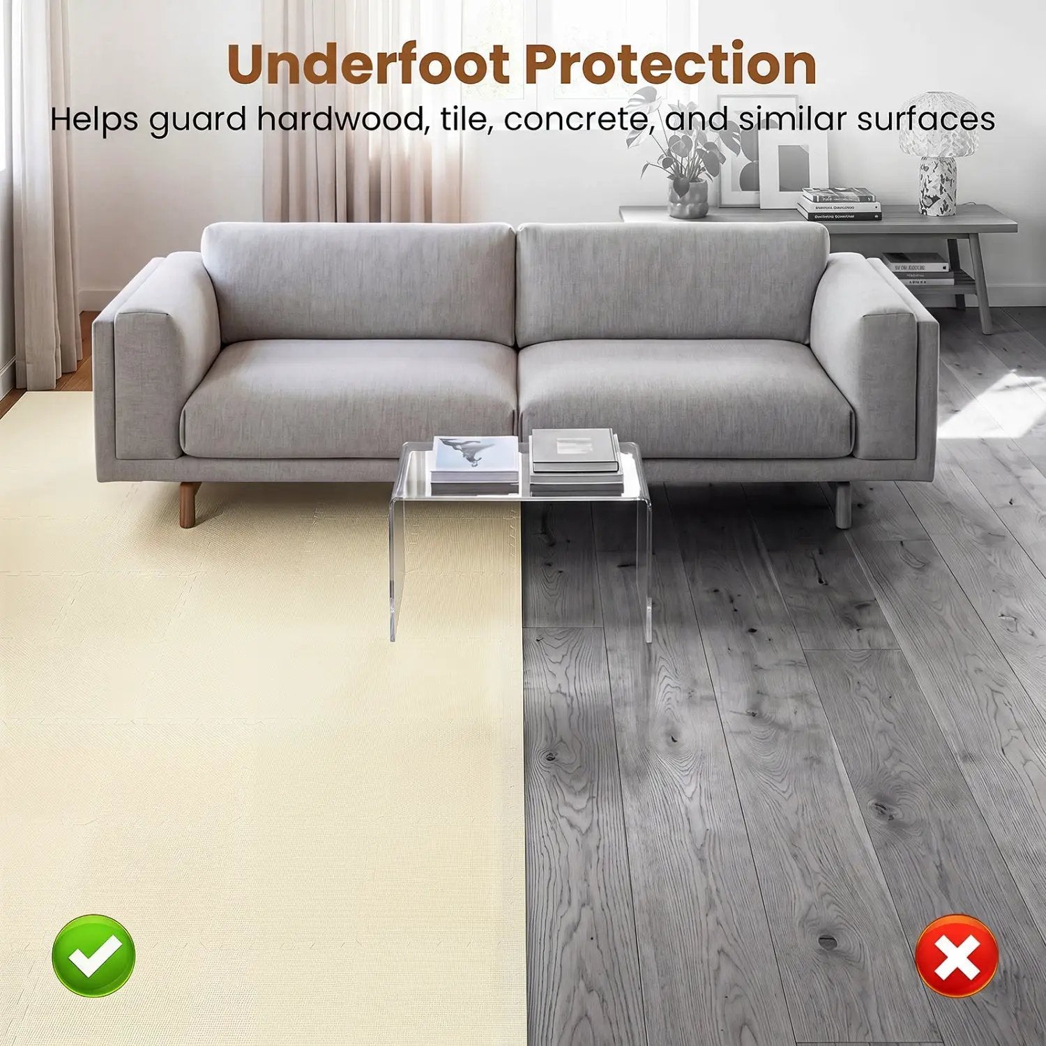 EVA Foam Floor Tiles 54-Pack with Borders and Non-Slip Surface by DirectDeals