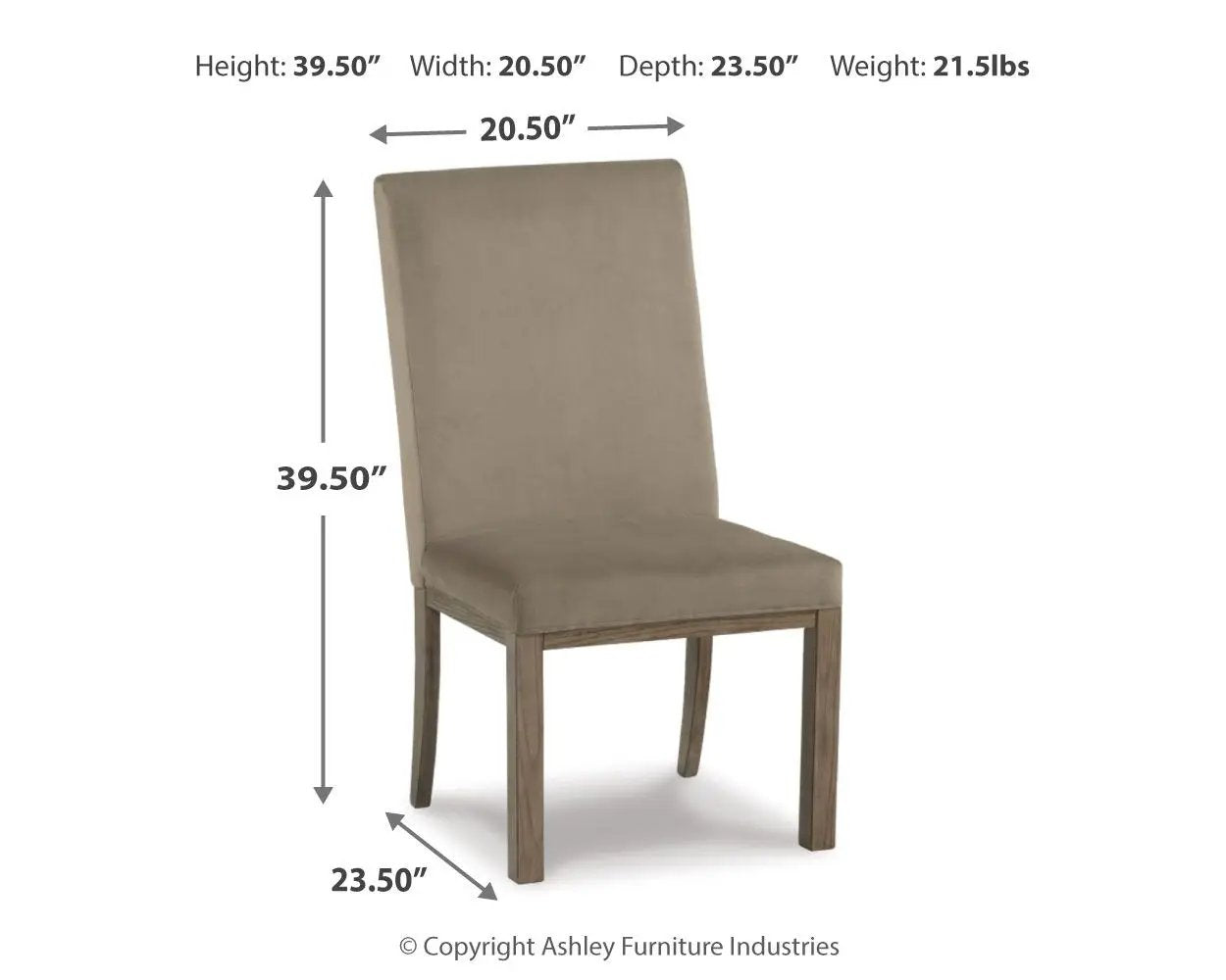 Chrestner - Dining UPH Side Chair (Set of 2) - Gray / Brown by Unique Piece Furniture