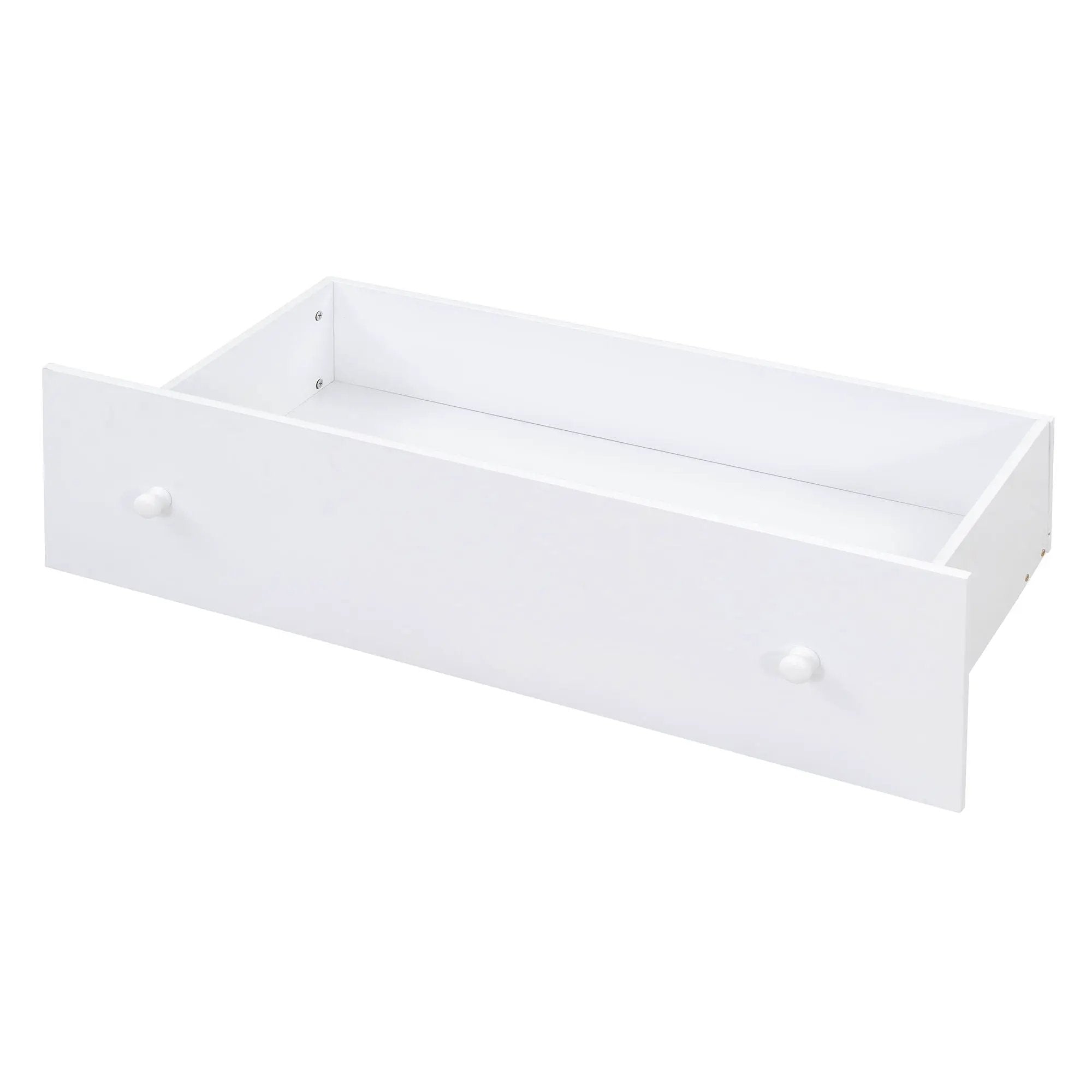 Loft Platform Bed With 7 Drawers And Full Guardrails, Modern L Shaped Space Savin