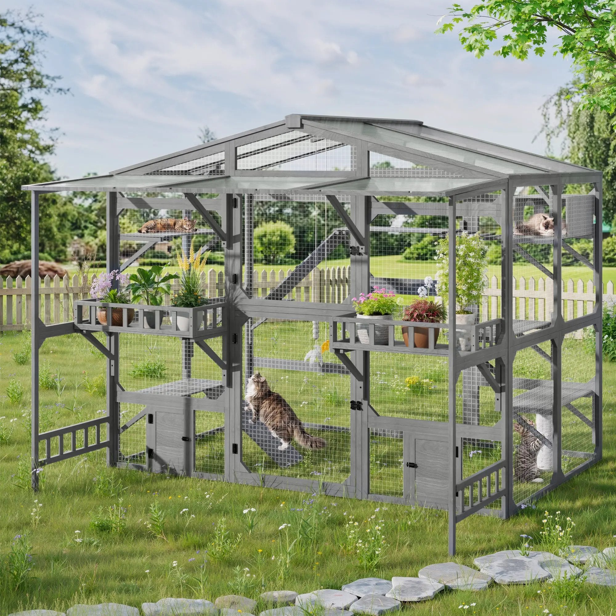 Large Outdoor Catio for 6-10 Cats by HouseOfZazla