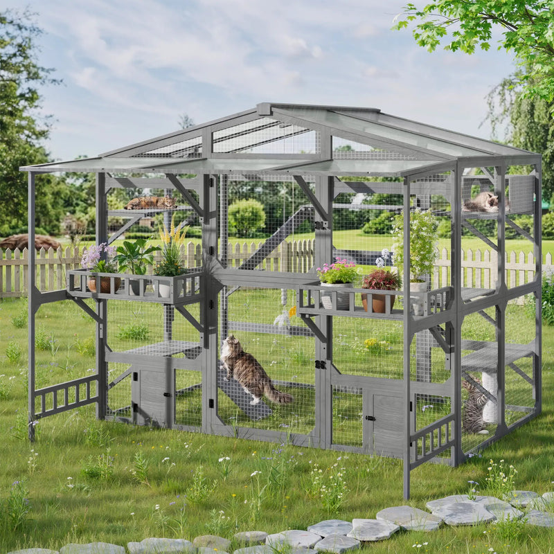 Large Outdoor Catio for 6-10 Cats by HouseOfZazla