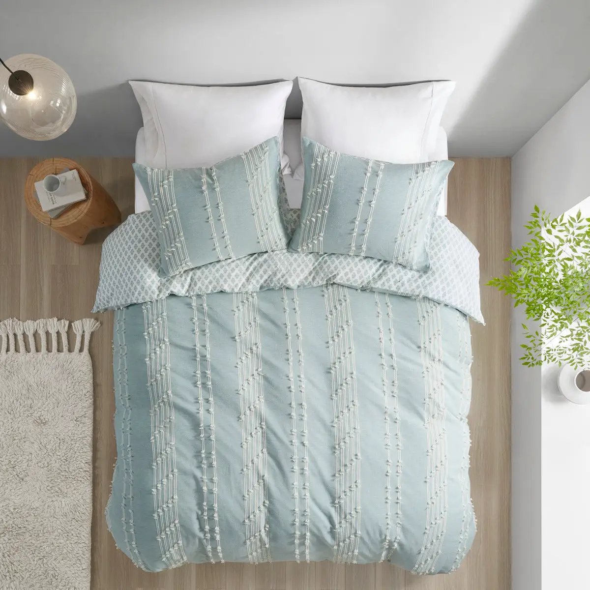 Full/Queen 3 Piece Cotton Jacquard Duvet Cover Set by HouseOfZazla