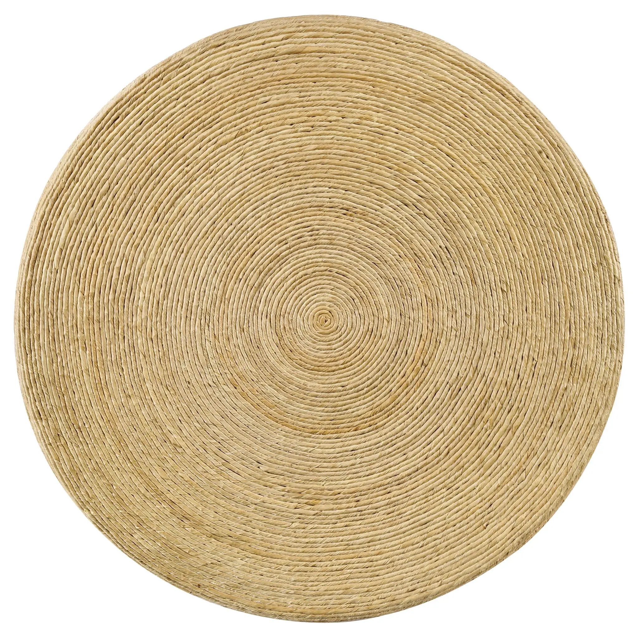 Artina Woven Rattan Round Coffee Table Natural Brown by Unique Piece Furniture