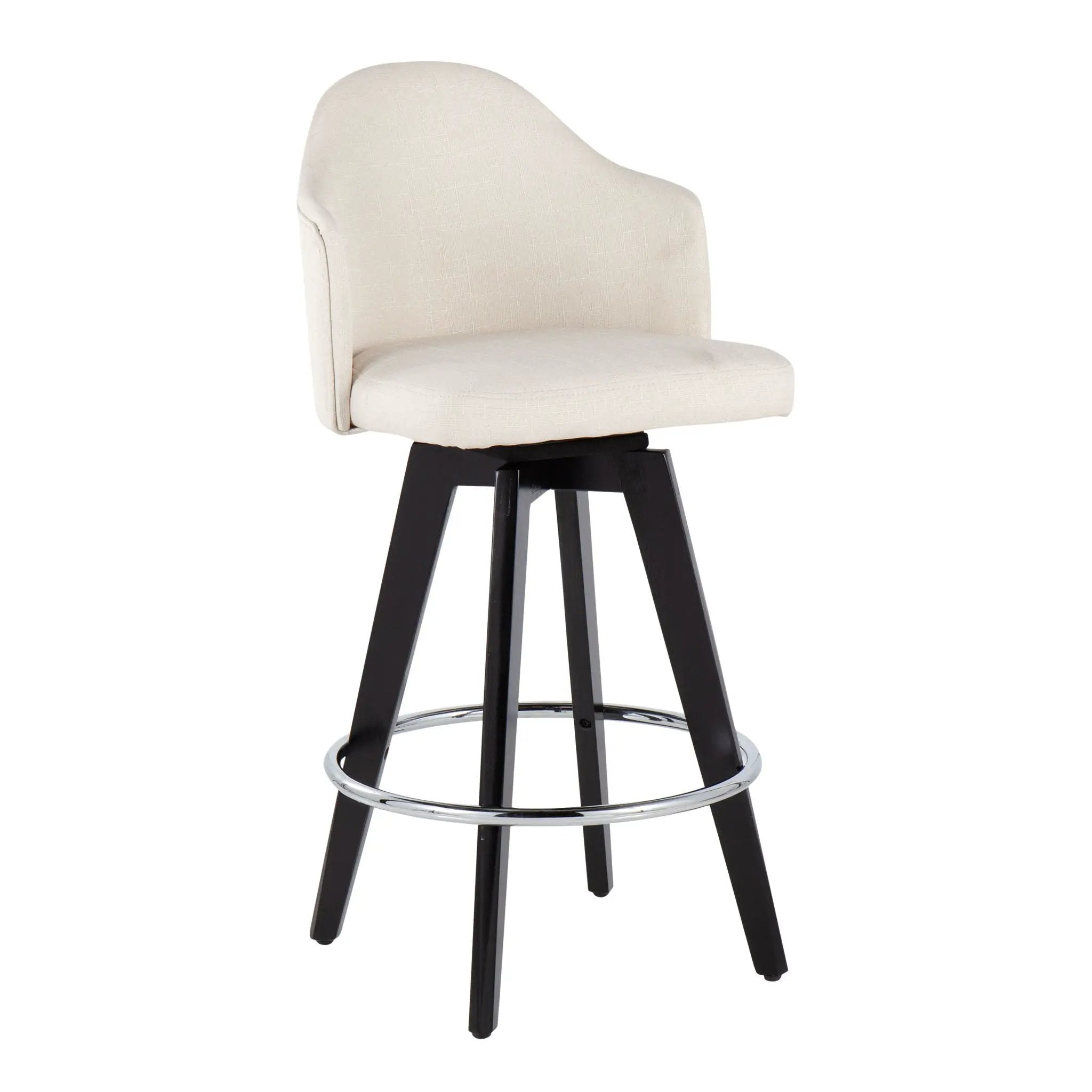 Ahoy - Contemporary Fixed Height Counter Stool With Round Footrest (Set of 2) by HouseOfZazla