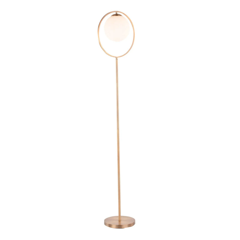 Moon - Contemporary Floor Lamp - Gold / Frosted by HouseOfZazla