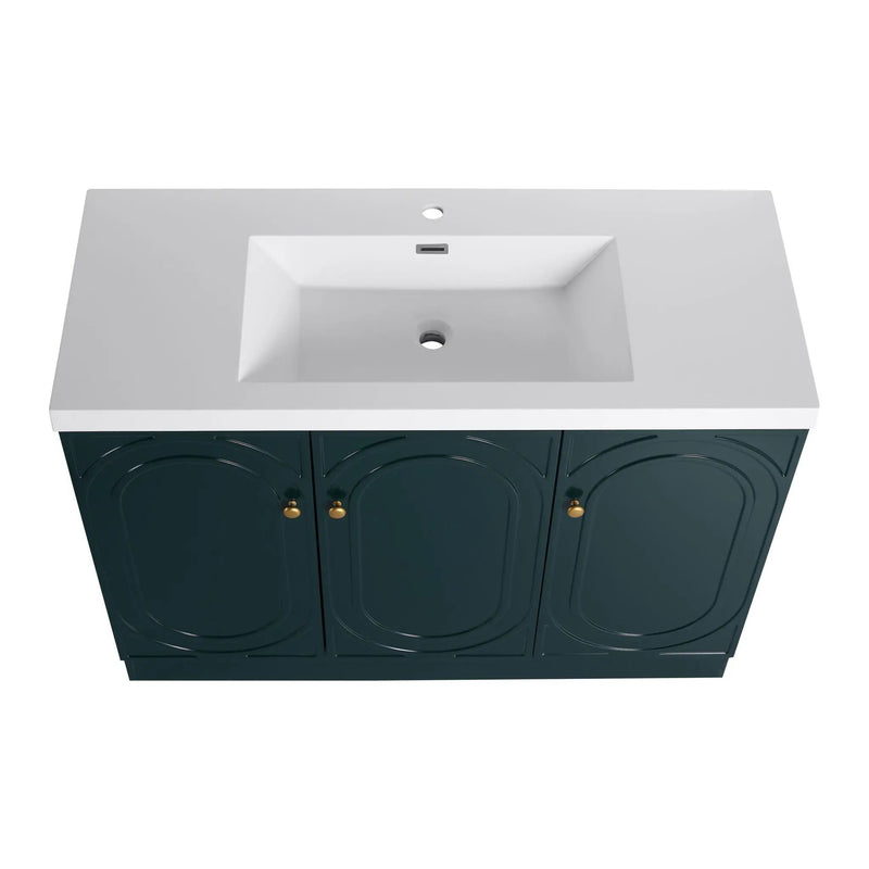 Contemporary Freestanding Bathroom Vanity With Resin Sink & Soft-Close Cabinet Doors by HouseOfZazla