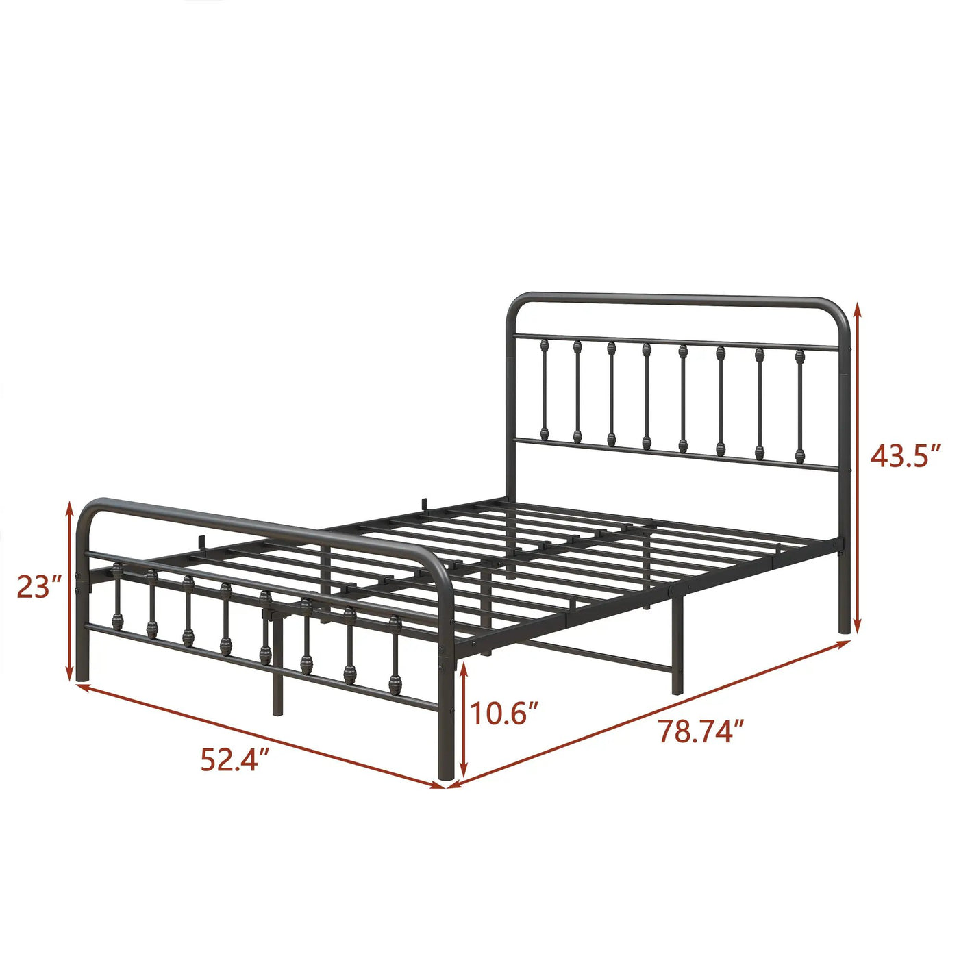 Tara Victorian-Style Steel Bed Frame by HouseOfZazla