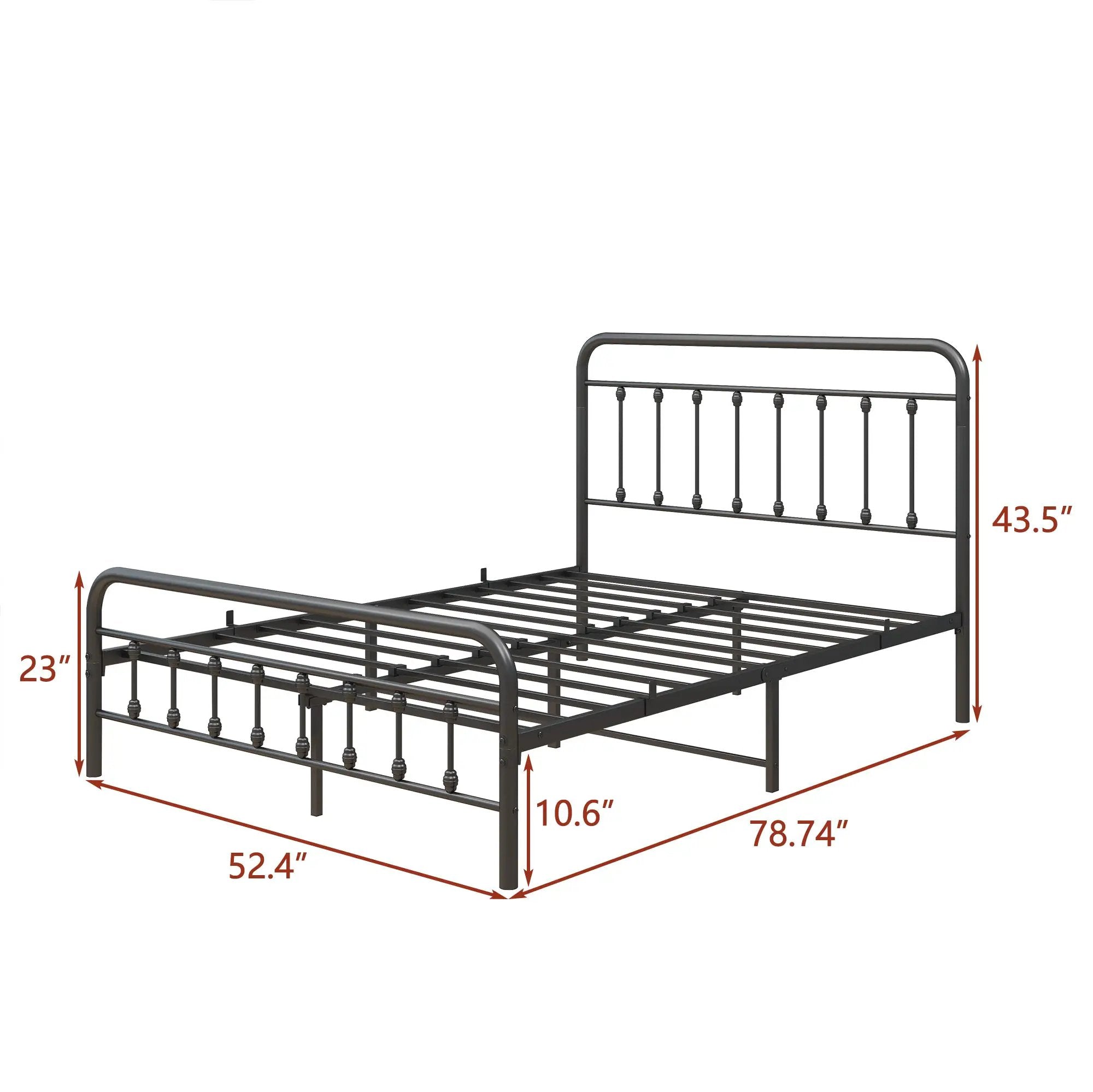Tara Victorian-Style Steel Bed Frame by HouseOfZazla