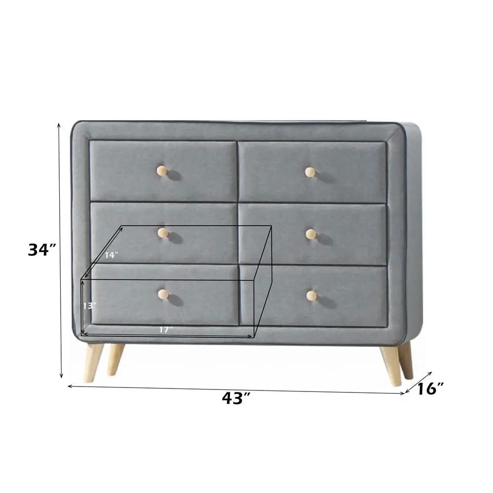Valda - Dresser - Light Gray Fabric by Unique Piece Furniture