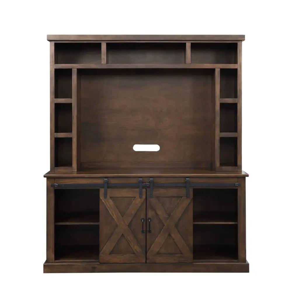 Aksel - Entertainment Center (Include 91617Fir) - Walnut by Unique Piece Furniture