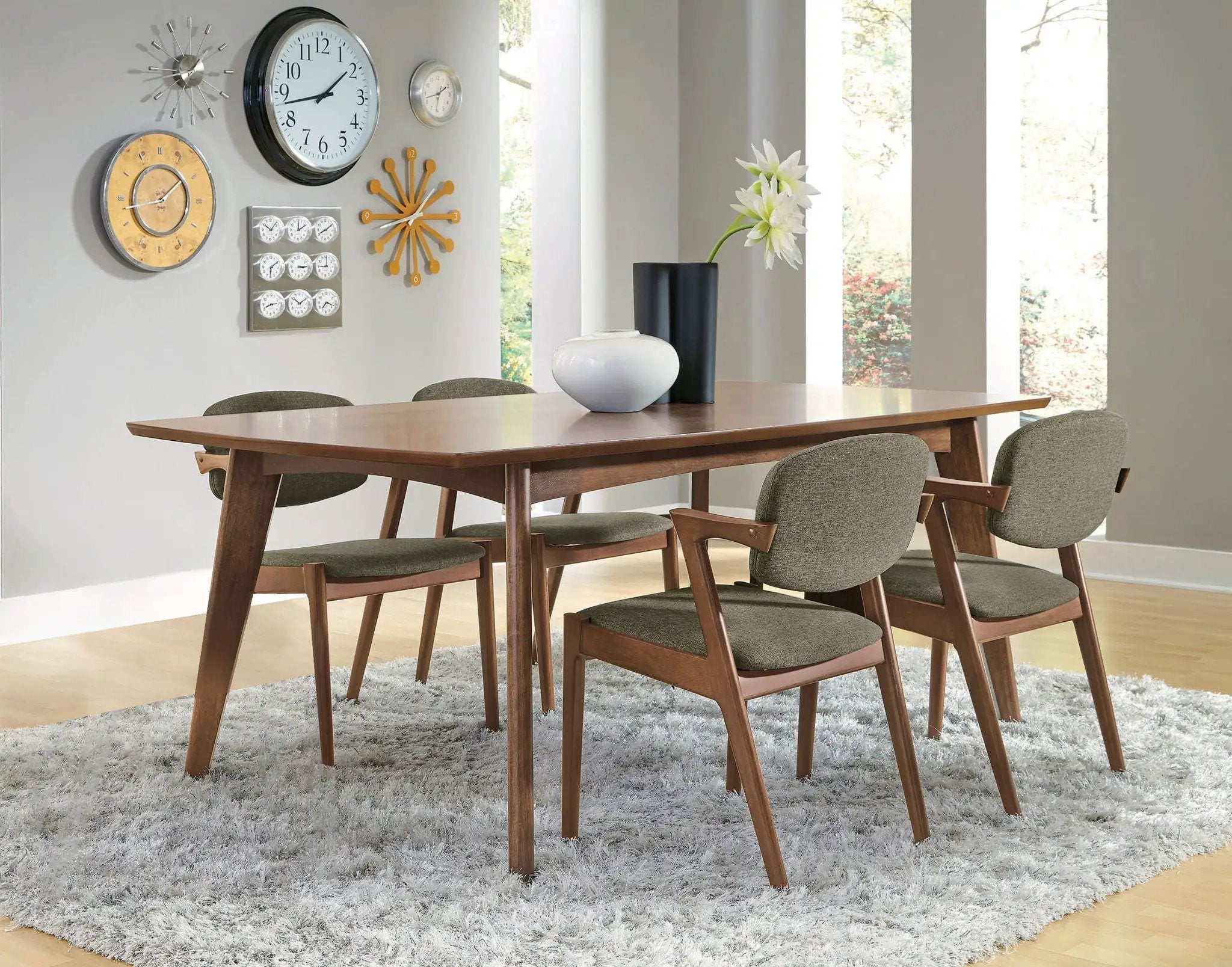 Malone 5-piece Rectangular Dining Table Set Dark Walnut by Unique Piece Furniture