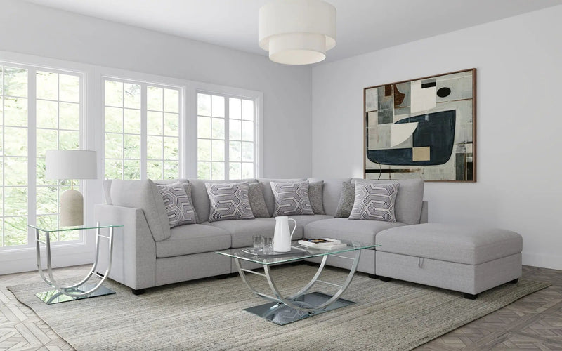 Cambria 5-piece Upholstered Modular Sectional Sofa Grey by Unique Piece Furniture