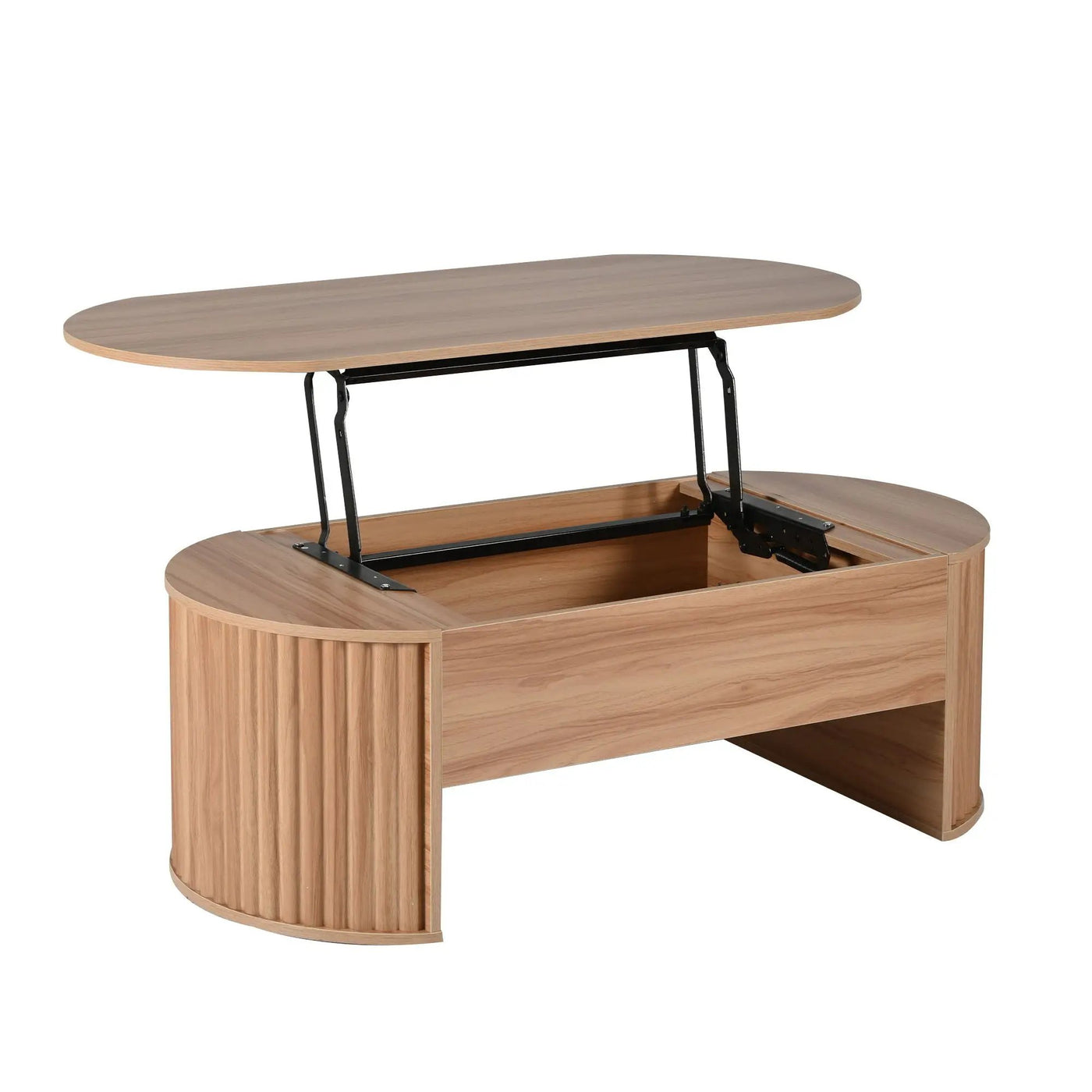 Lift Top Coffee Table With Hidden Compartment, Modern Oval Lift Tabletop For Home Living Room by Unique Piece Furniture