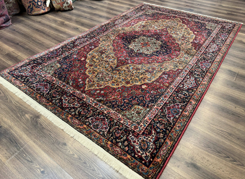 Karastan Rug 5.9 x 9 Medallion Kirman #700/718, Original 700 Series, Wool, Discontinued, Vintage by Jewel Rugs