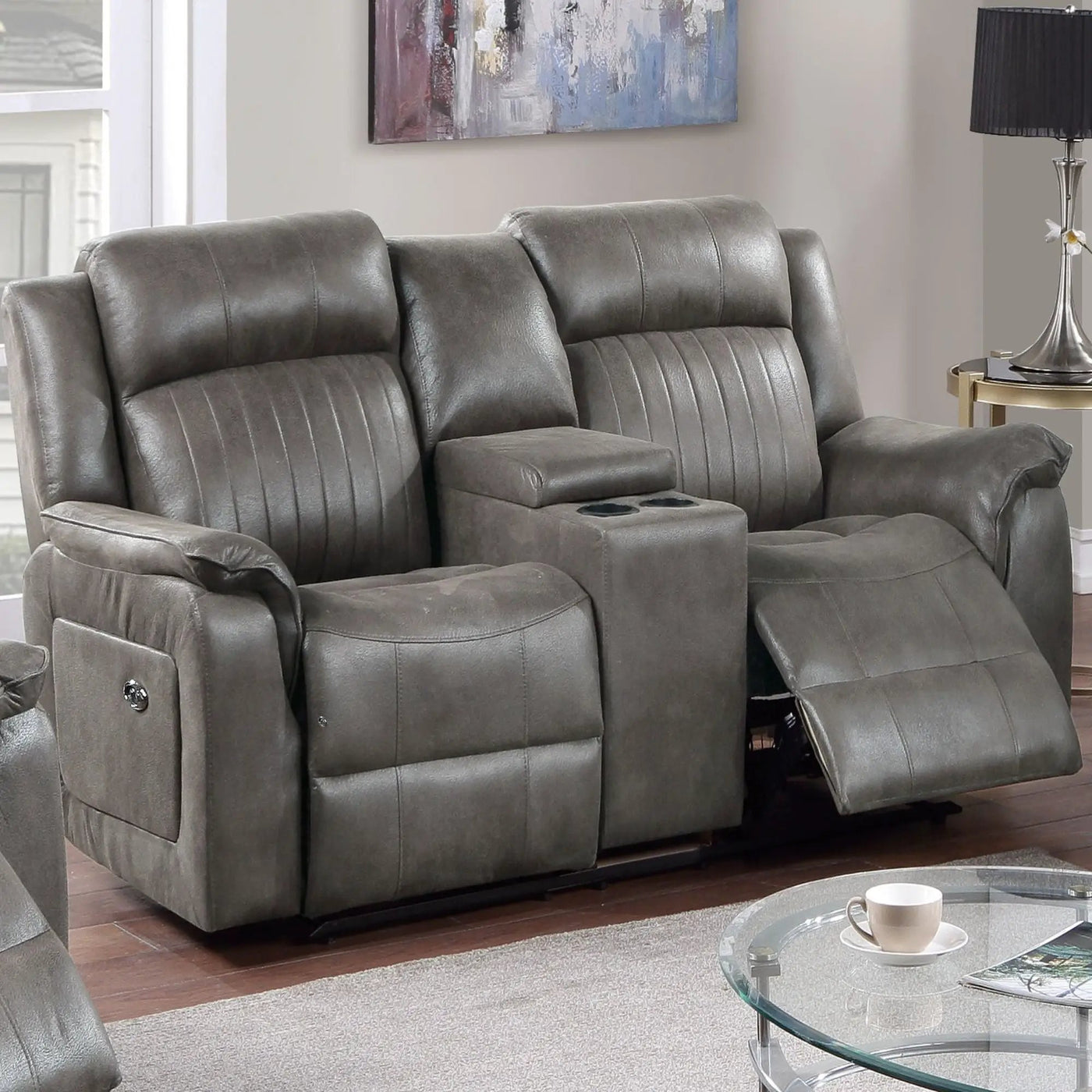 Contemporary Living Room Set, Horizontal And Vertical Tufting by HouseOfZazla