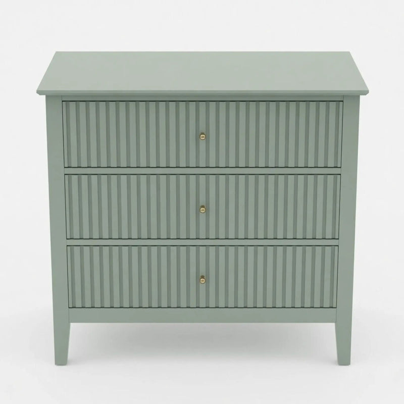 Fluted 3 Drawer Nightstand With Soft Close Slides by HouseOfZazla