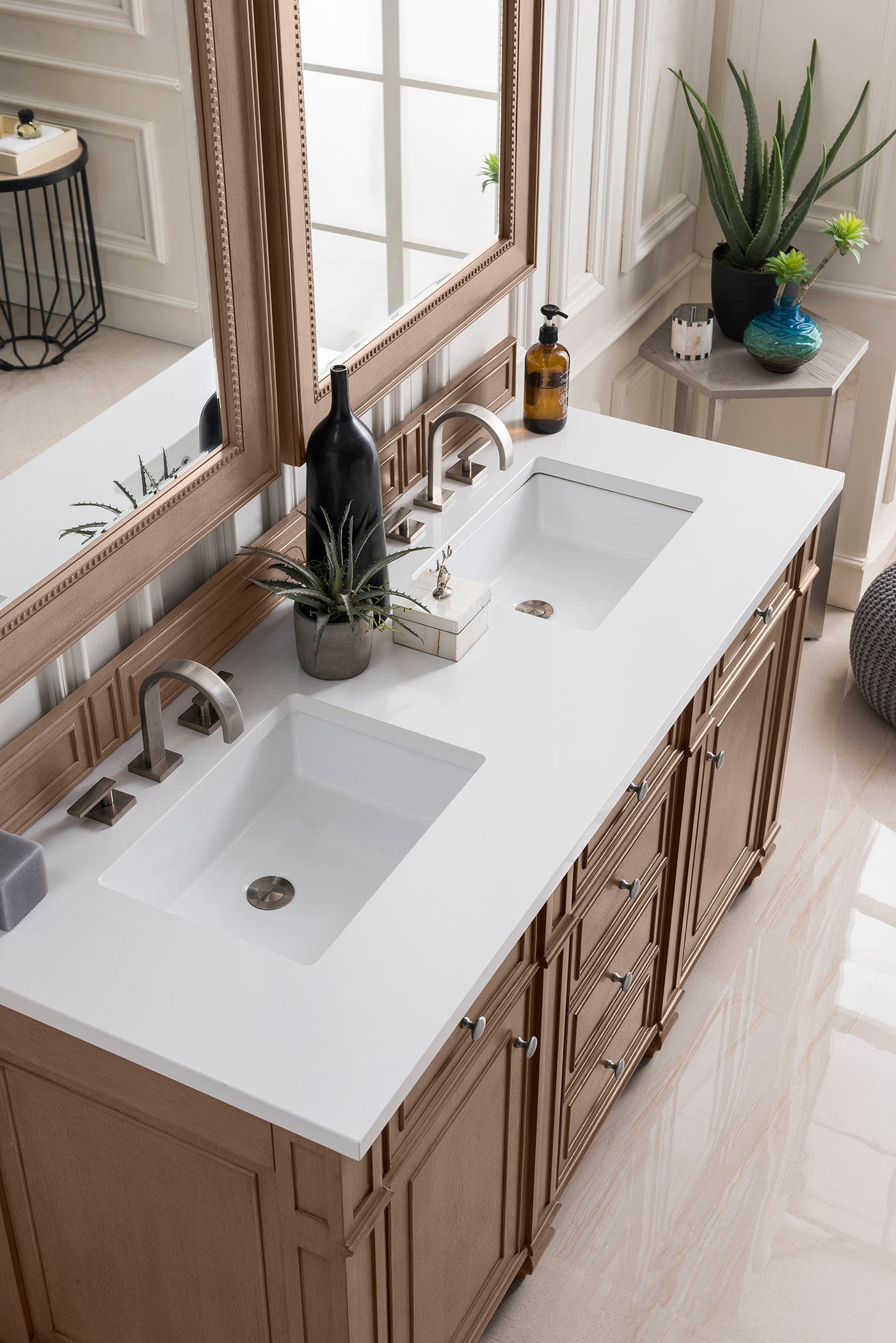 James Martin Bristol 60" Double Bathroom Vanity, Whitewashed Walnut, view 28