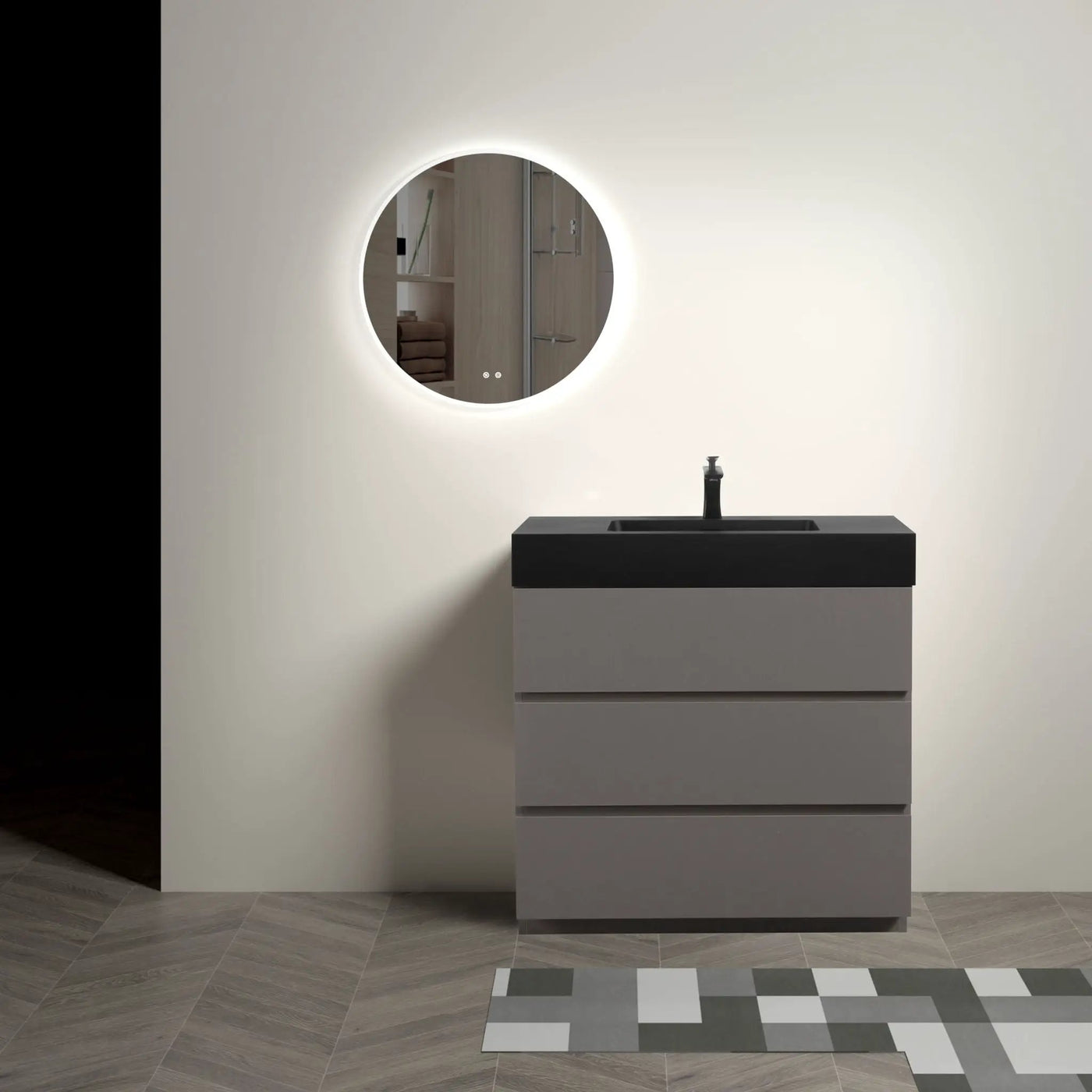 Alice - Bathroom Vanity With Sink, Large Storage Freestanding Bathroom Vanity For Modern Bathroom, One-Piece Sink Basin Without Drain And Faucet by HouseOfZazla