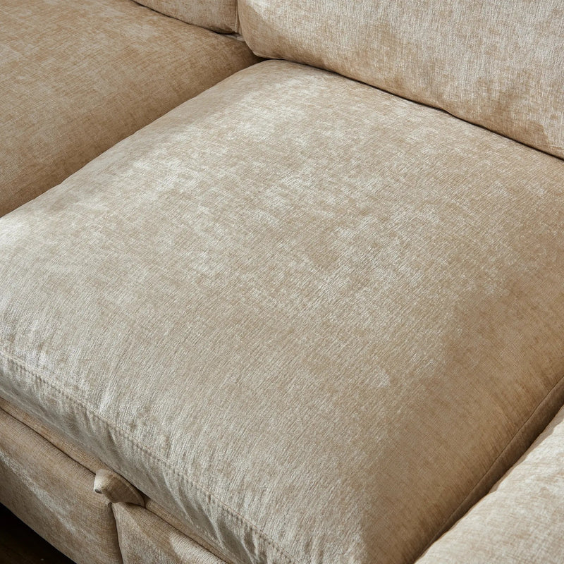 96.5" L Shape Sectional Couch with Ottoman by HouseOfZazla