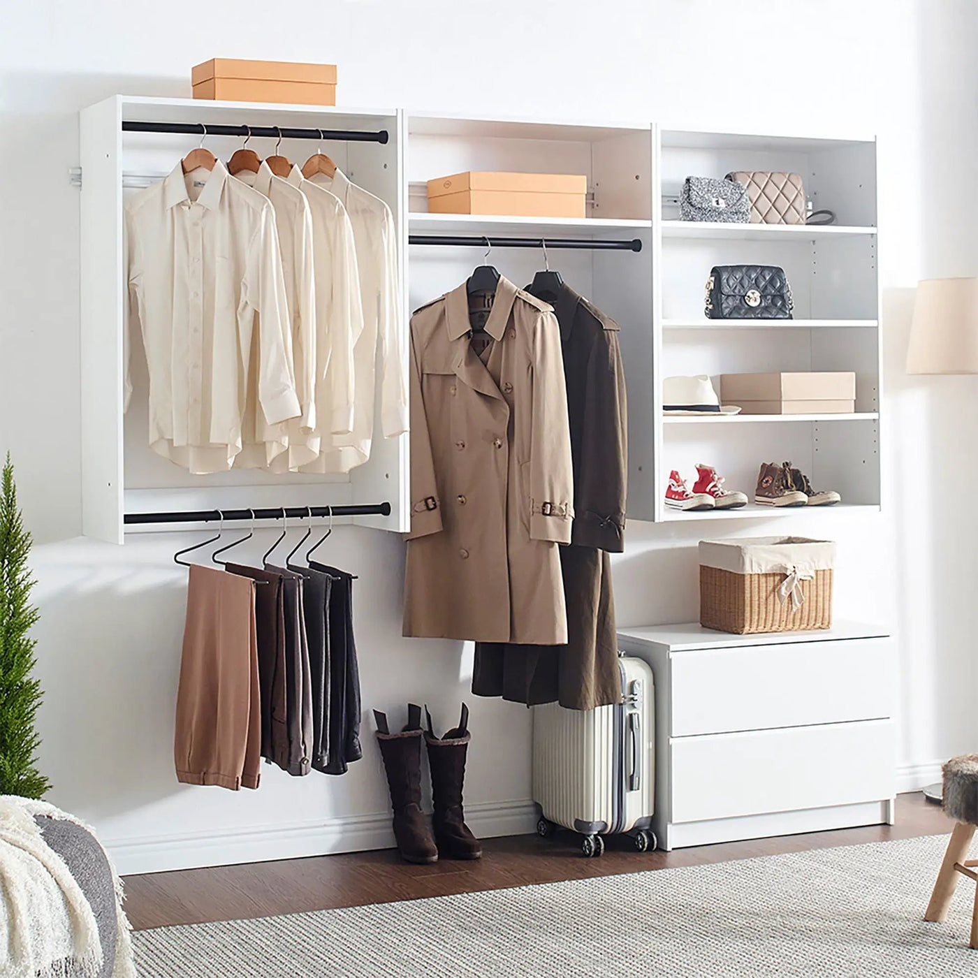 Devi - Modular Wood Closet System With Versatile Storage by HouseOfZazla