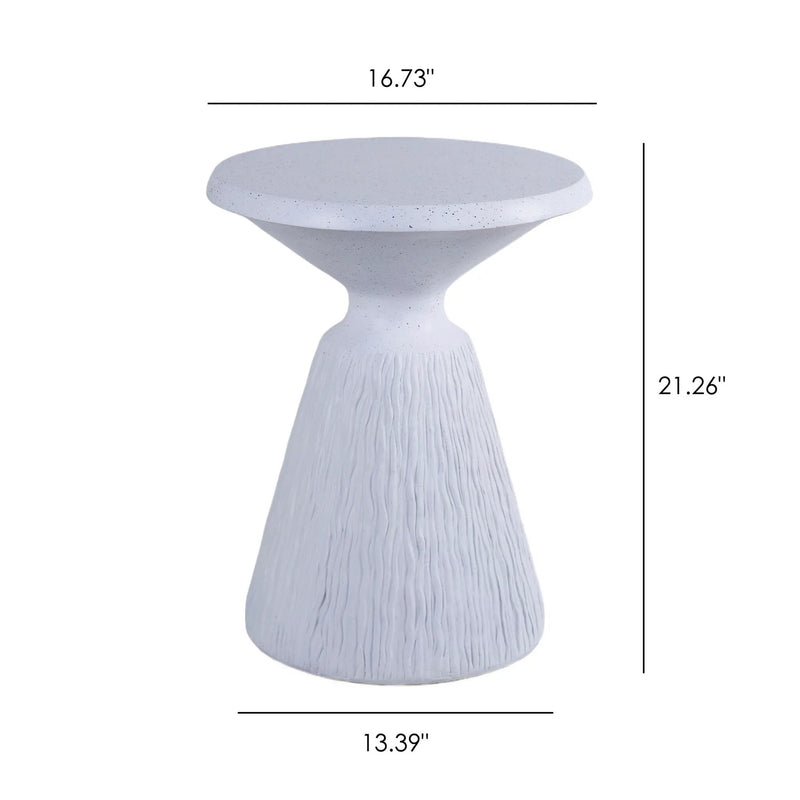 Outdoor End Table, Round Garden Stool - Aqua Gray by Unique Piece Furniture