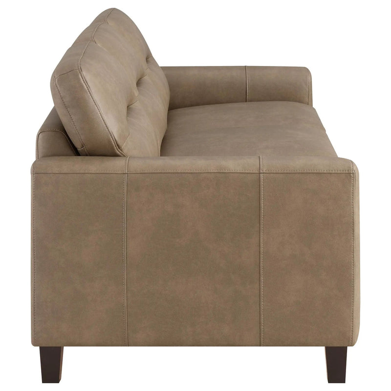 Scotland 3-piece Faux Leather Upholstered Sofa Set Brown by Unique Piece Furniture