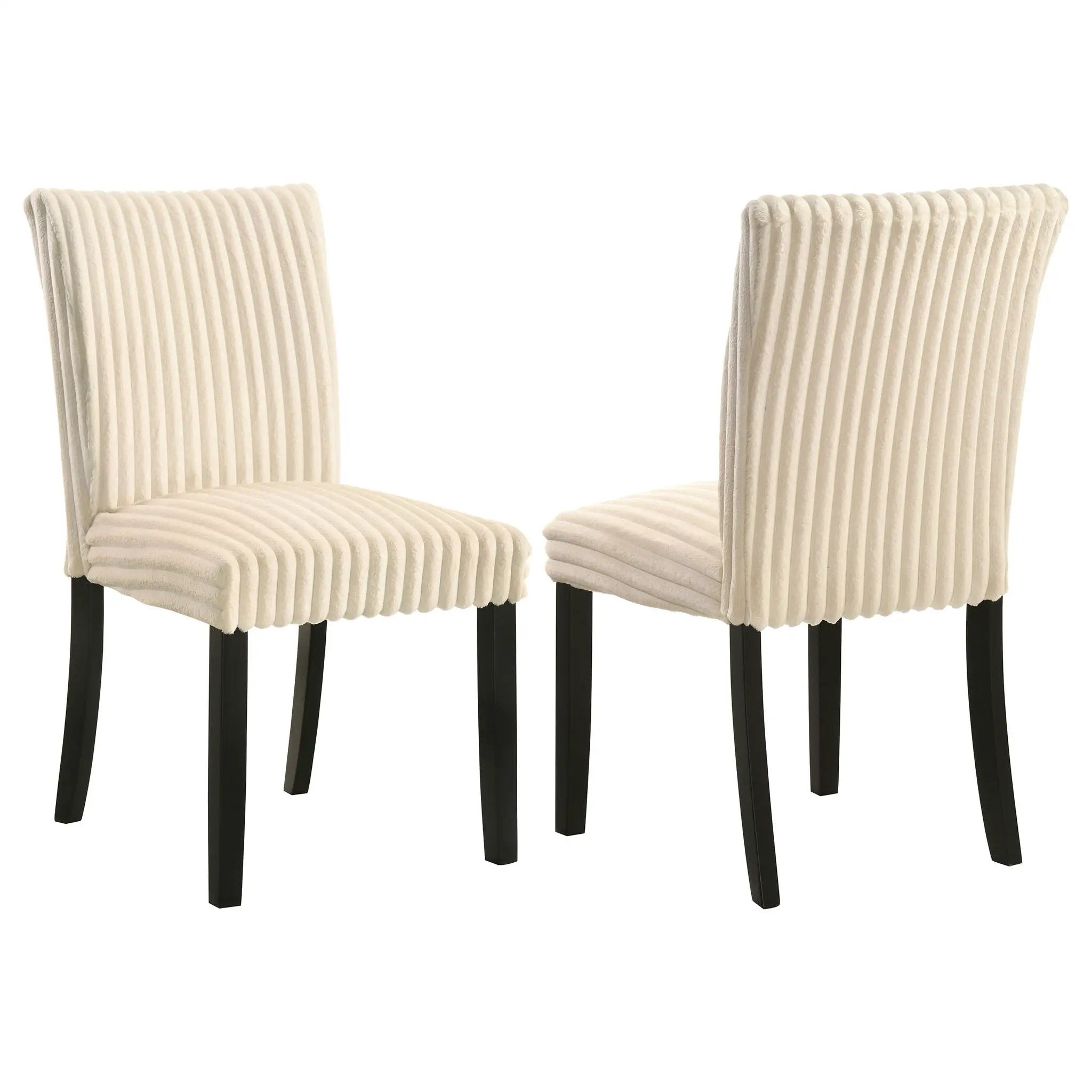 Dermott Upholstered Parson Dining Side Chair Cream (Set of 2) by Unique Piece Furniture