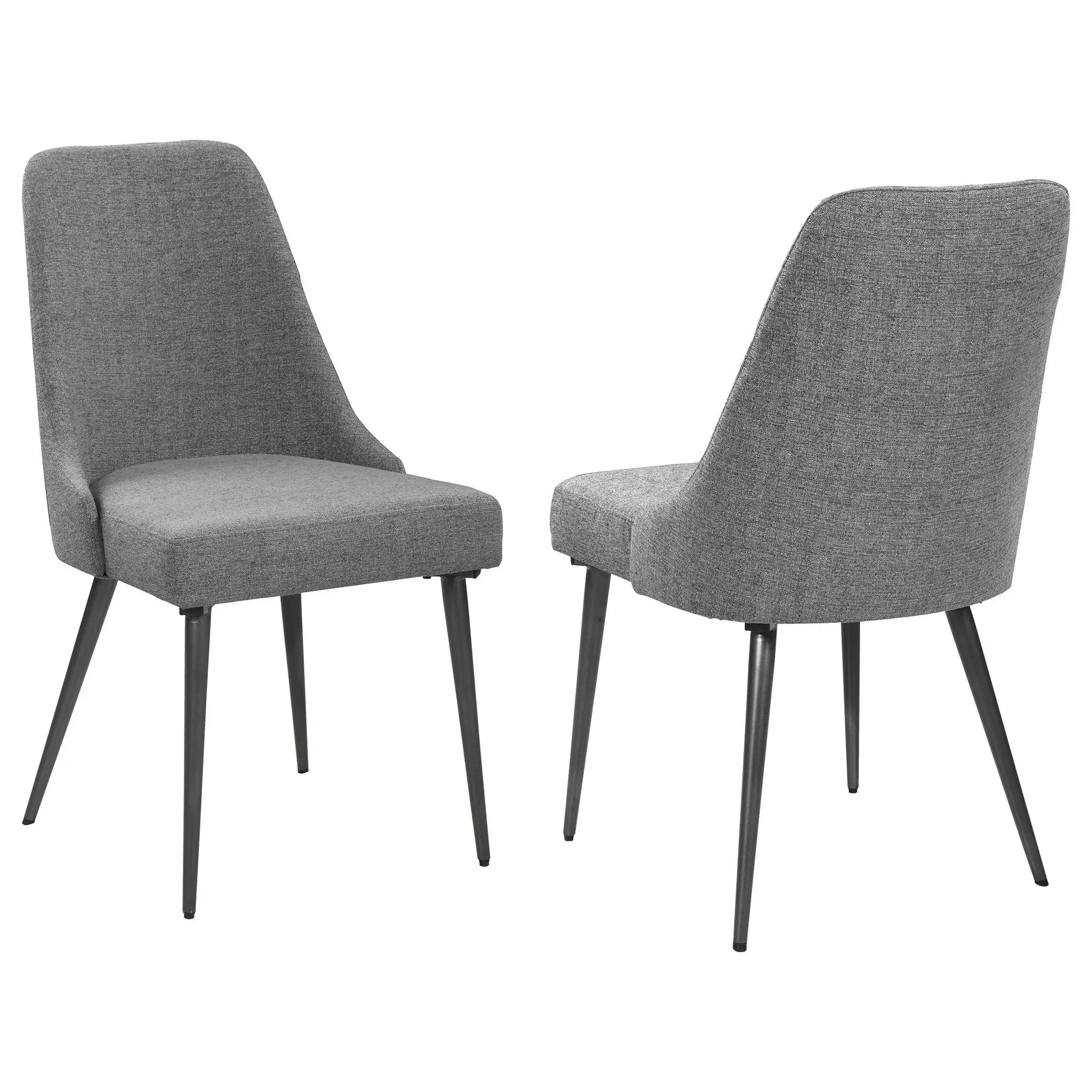 Side Chairs Upholstered With Tapered Legs (Set of 2) - Gray by HouseOfZazla