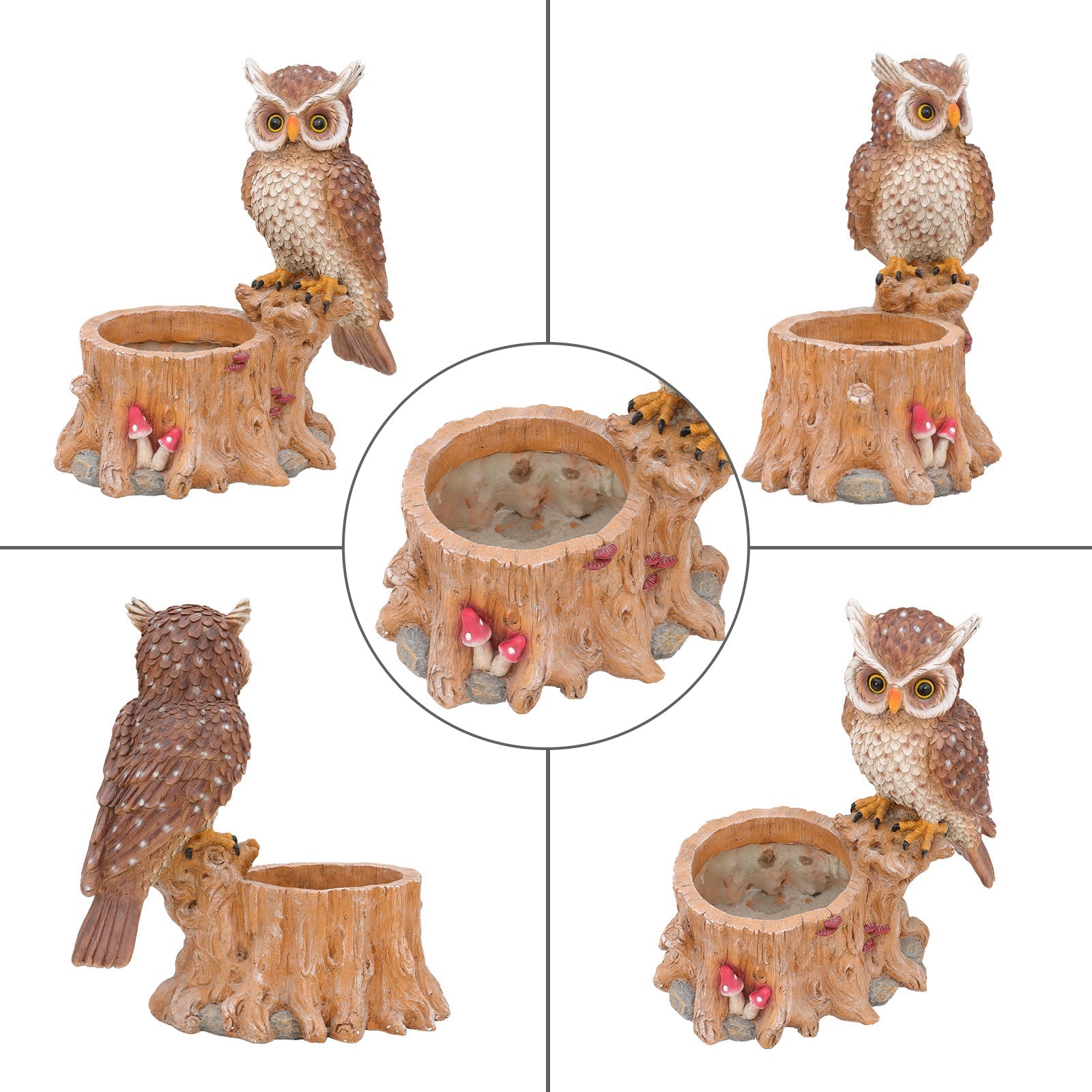 Decorative Owl Garden Planter Pot on Branch by HouseOfZazla