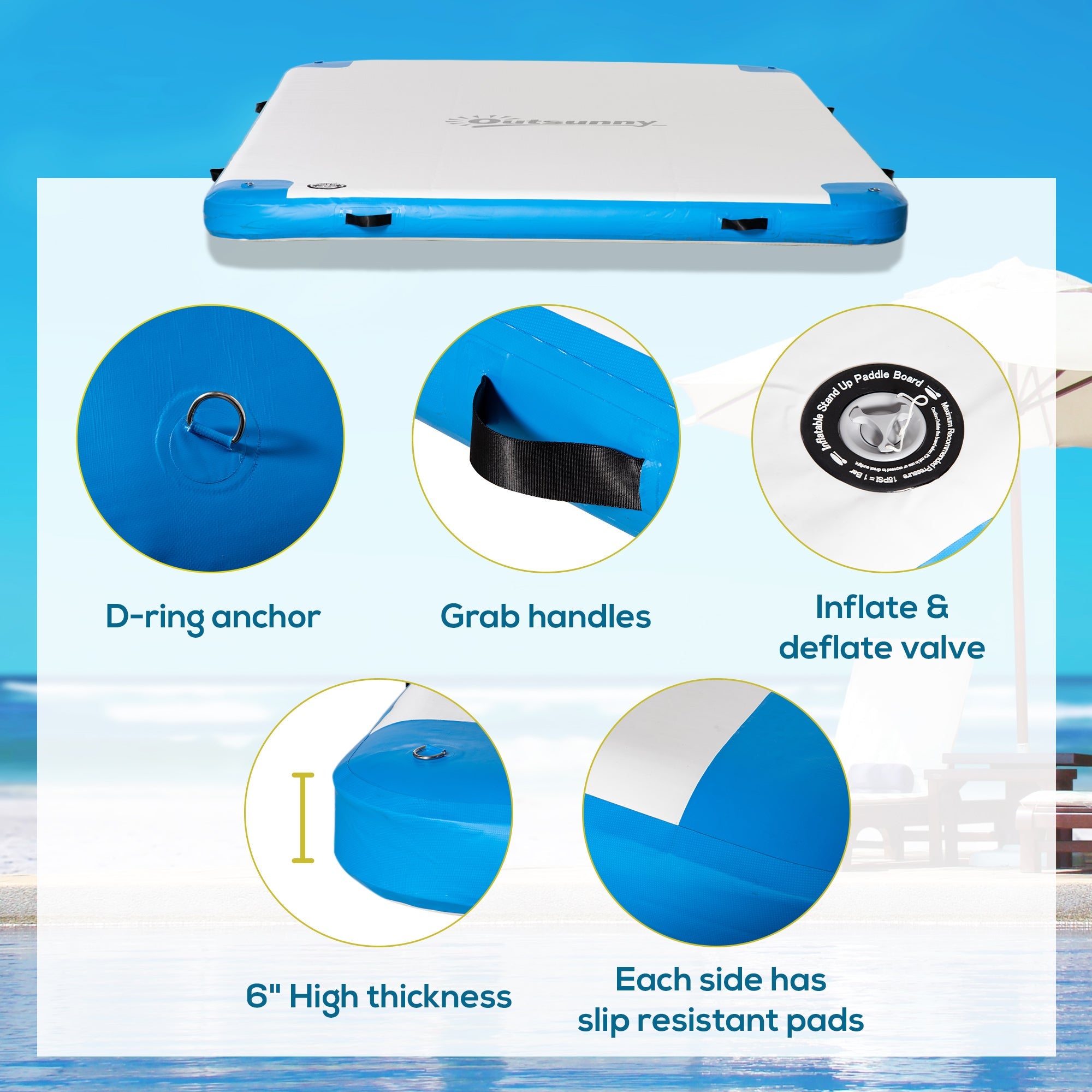Outsunny Water Inflatable Floating Dock by HouseOfZazla