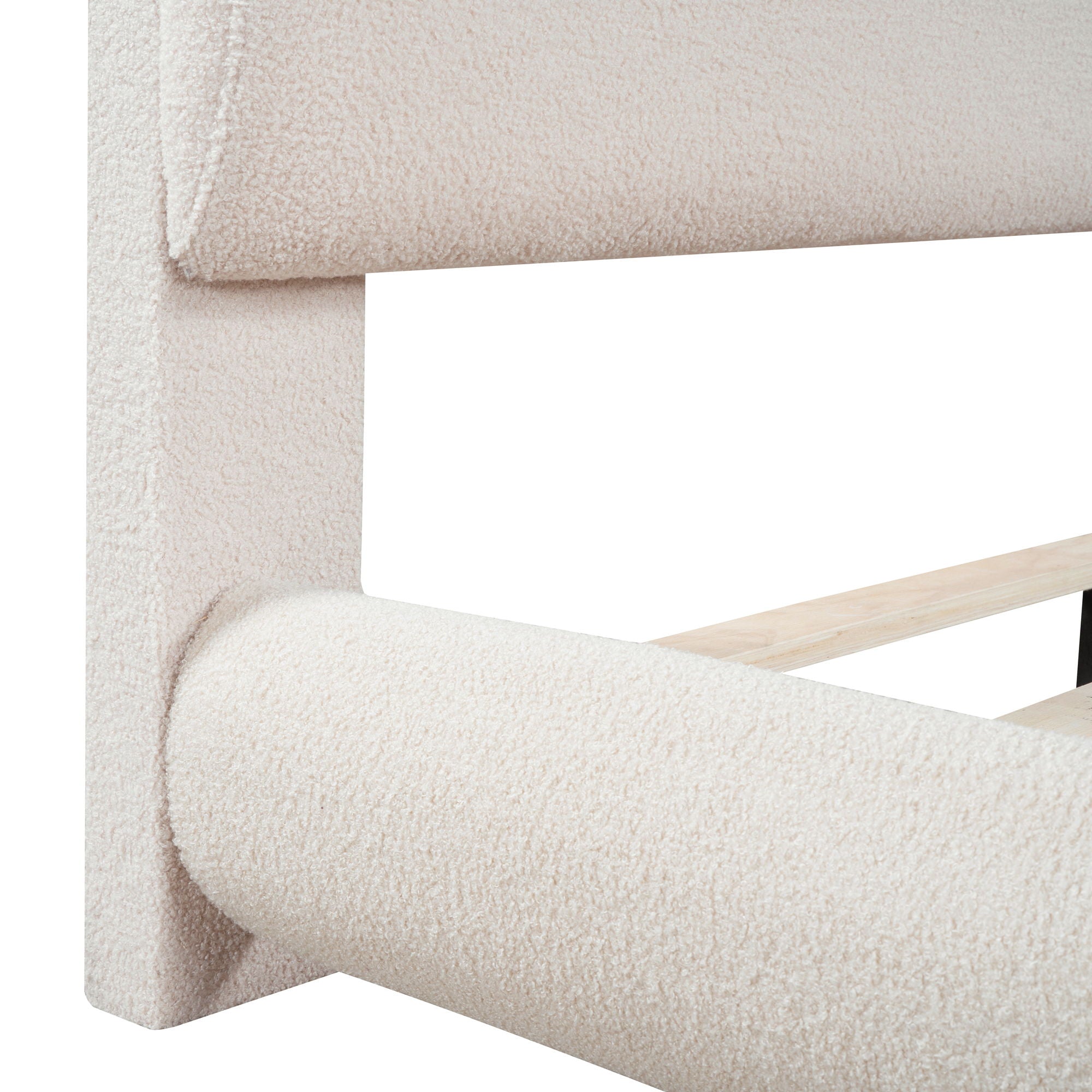 Upholstered Platform Bed With Thick Solid Frame And Stylish Curve-Shaped Design by HouseOfZazla